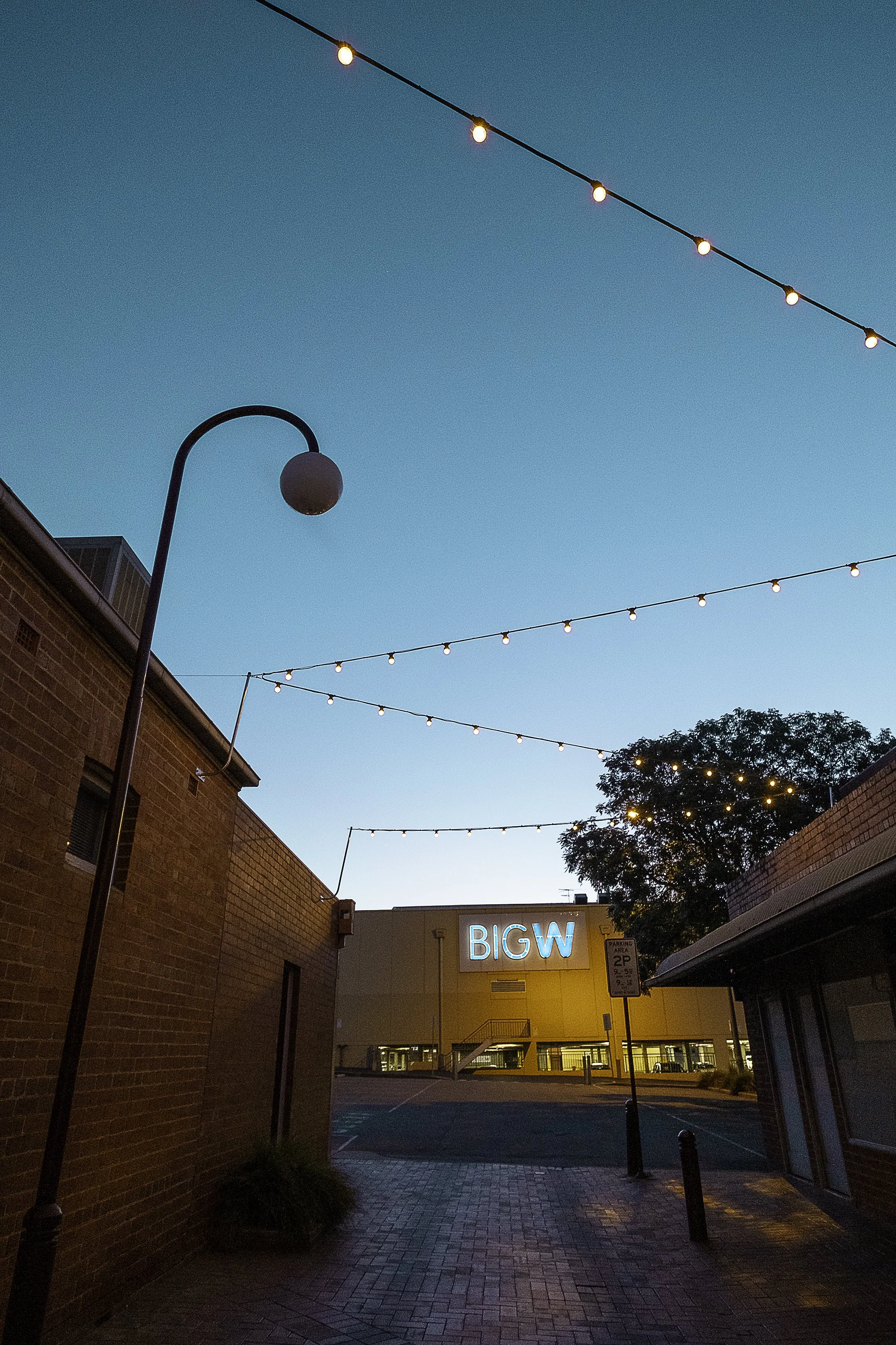 Big W in Wangaratta at night.
