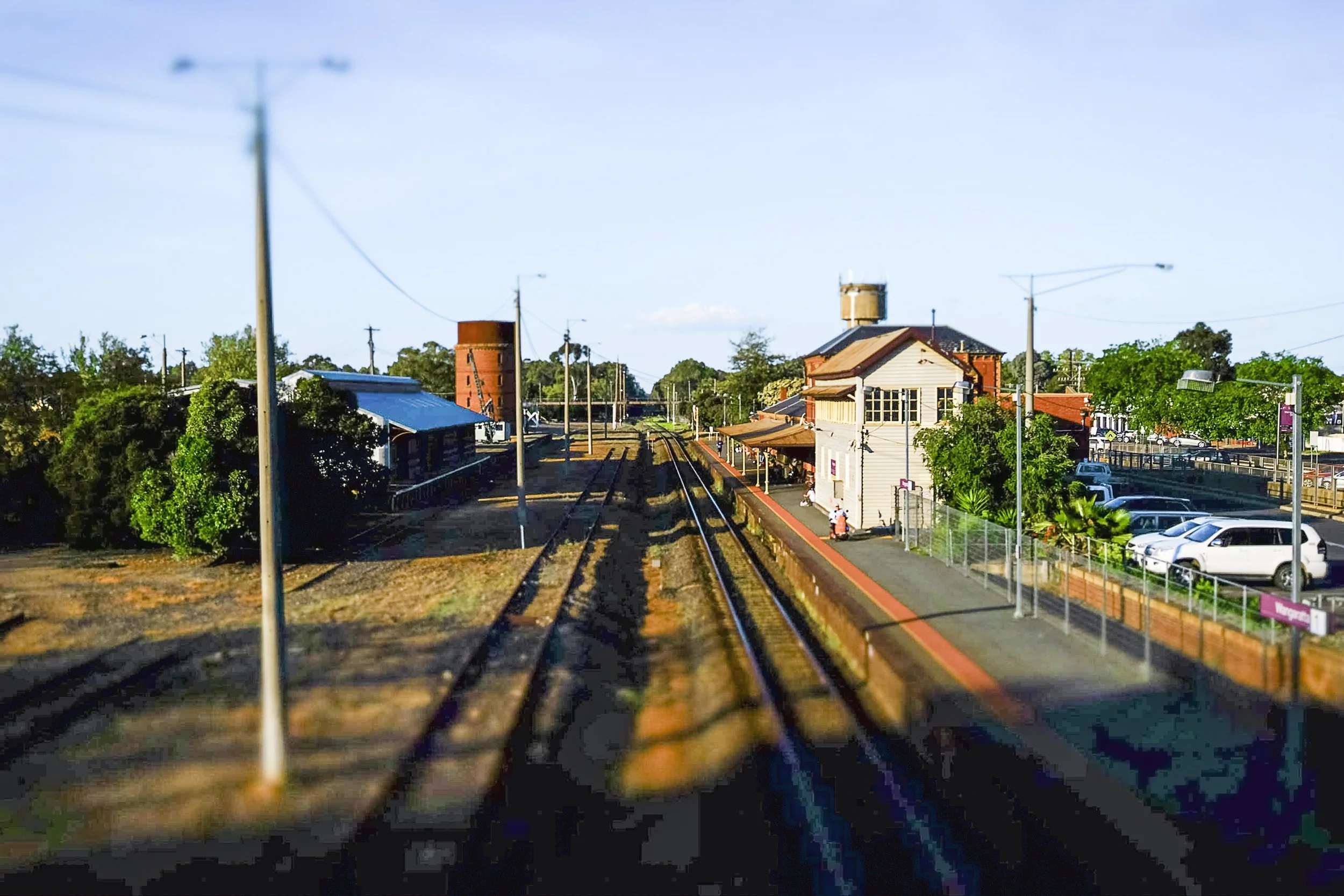 Wangaratta Railway Station, aerial view.