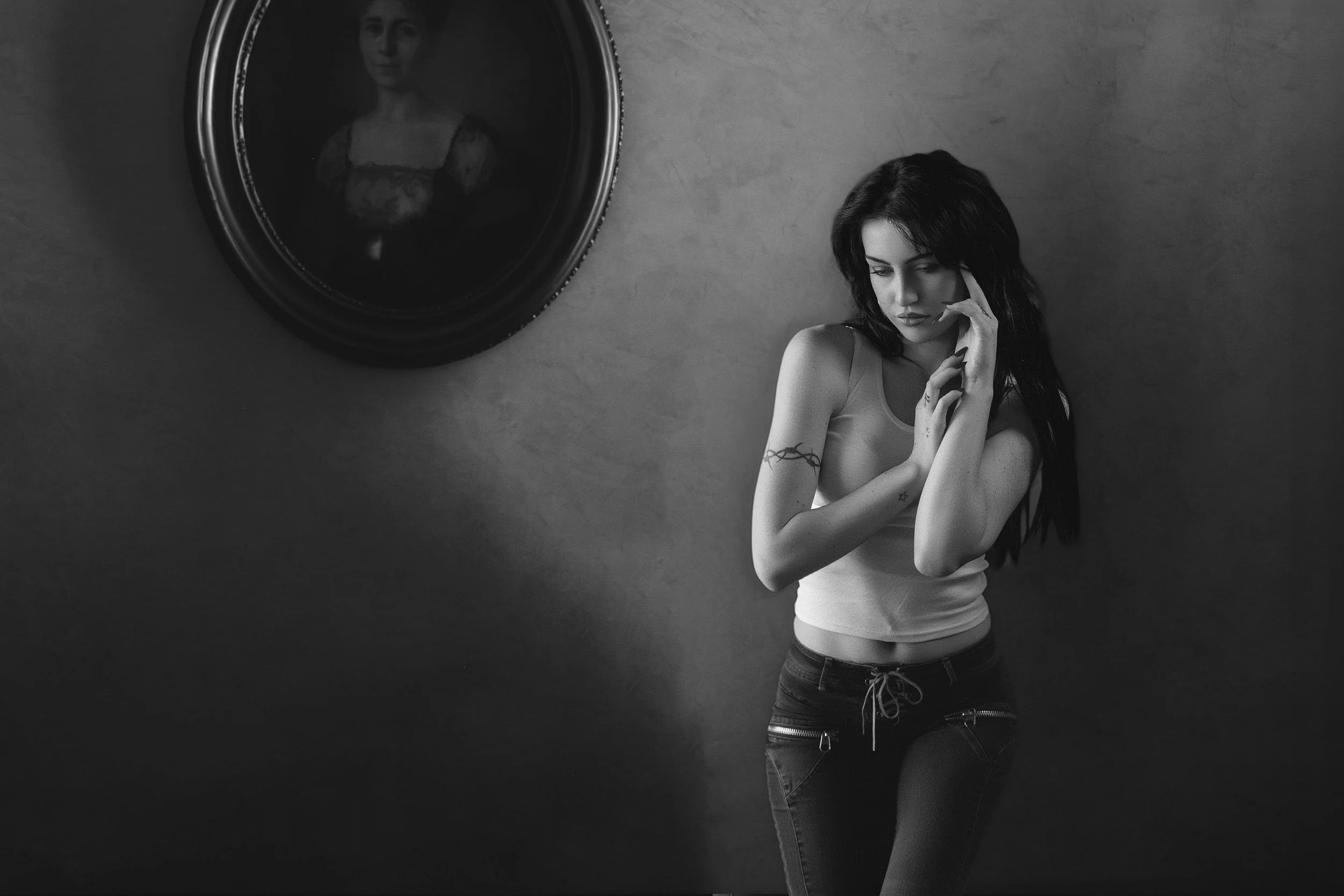 Model Holly MacKenna, Melbourne, 2026, Black and White.