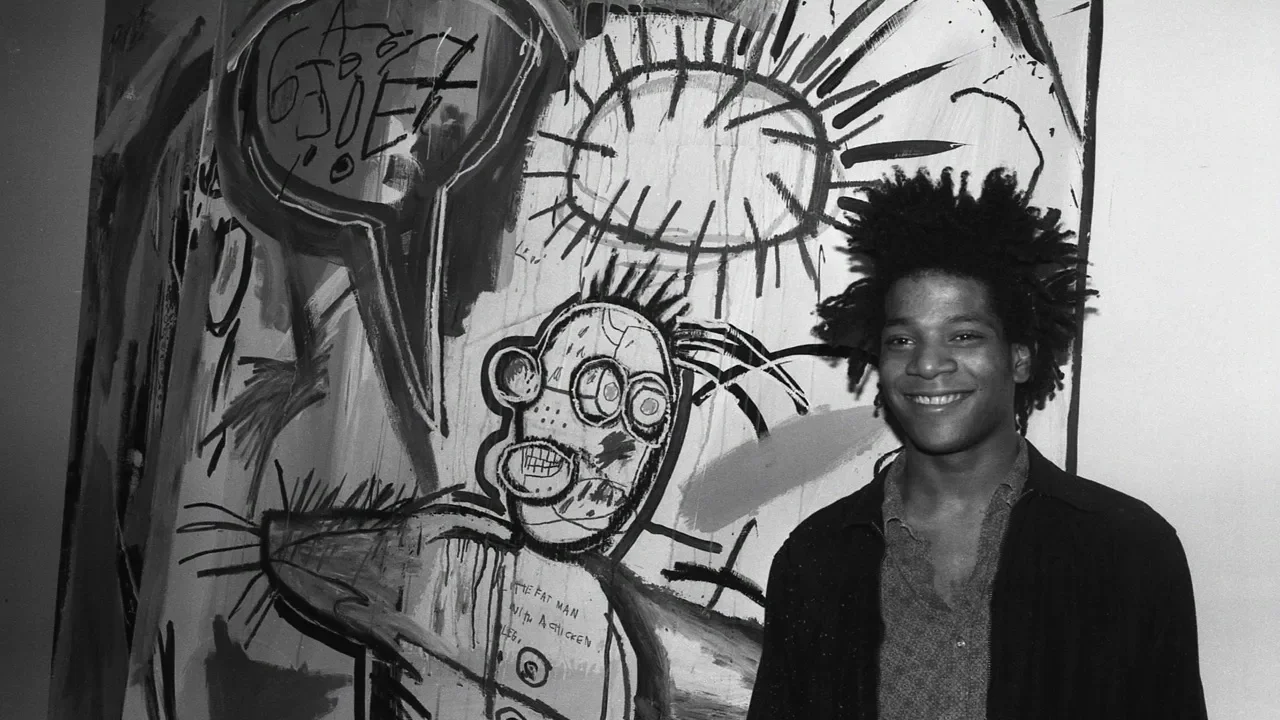 Jean-Michel at Annina Nosei Gallery in SoHo, 1982. Marion Busch