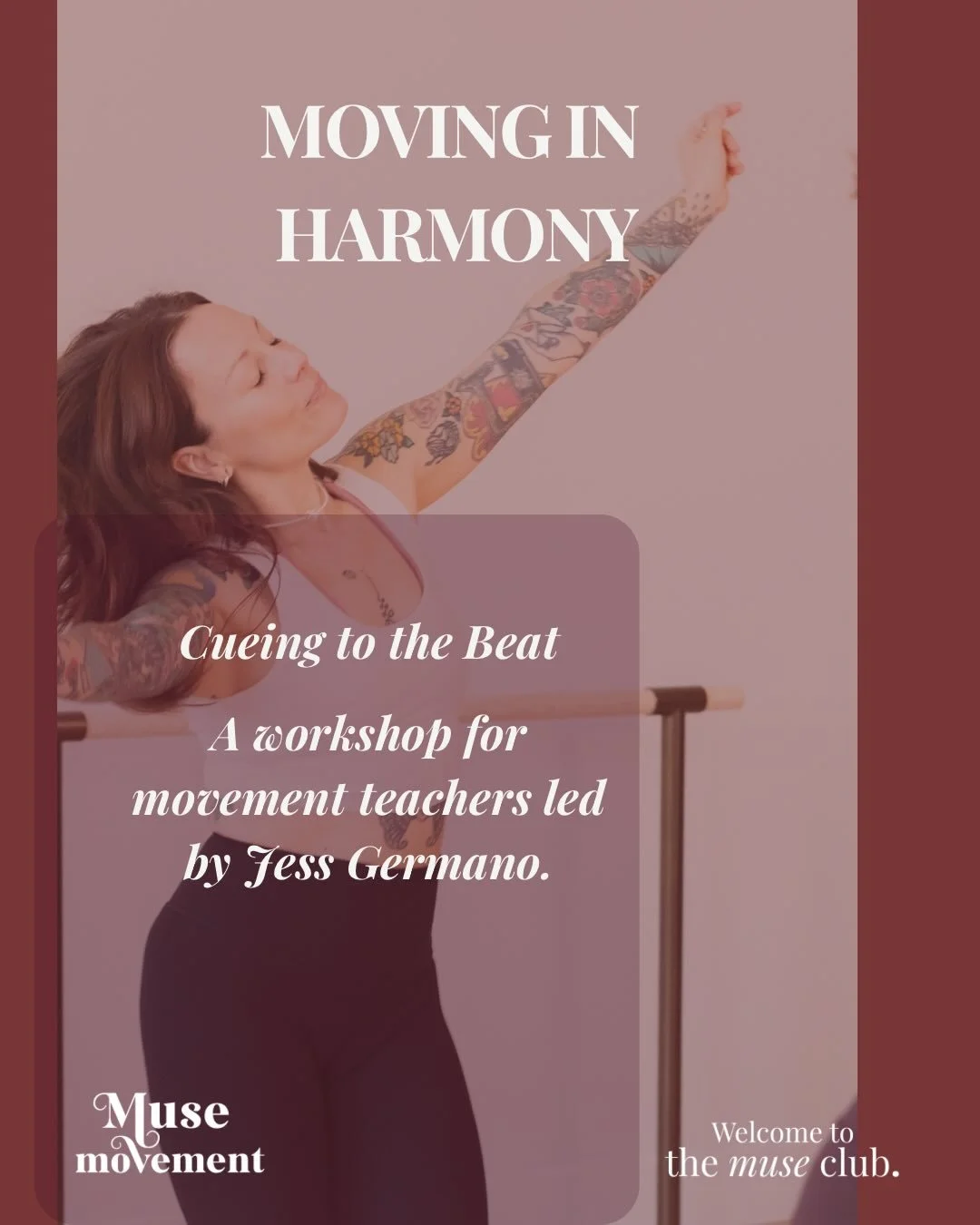 We are so excited to welcome @jessrosegermano all the way from Toronto.
 for this two hour immersive workshop that will elevate your teaching and the somatic experience of your students! 

Jess is a dance artist and movement teacher extraordinaire an