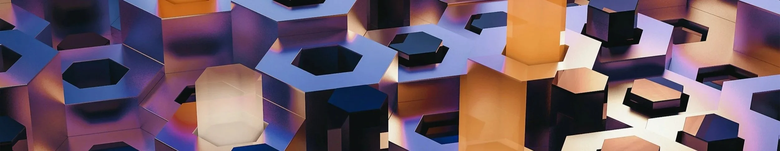 Abstract geometric shapes representing complexity —  AI leadership coaching for navigating organizational  change and technological transformation