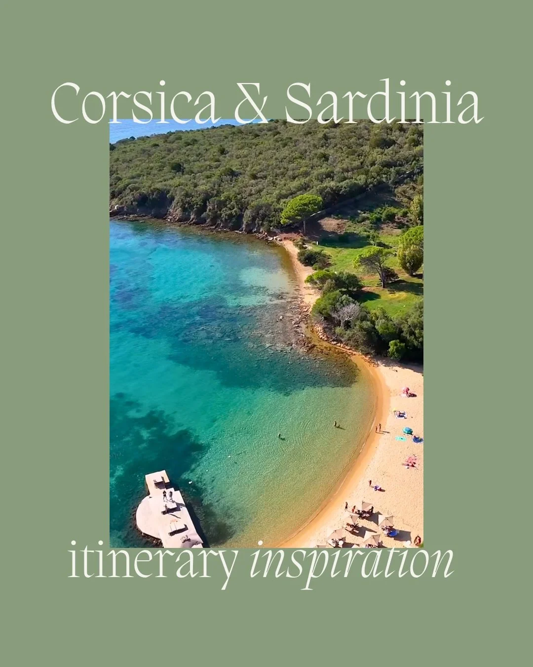 the genius France &amp; Italian island pairing = Corsica and Sardinia. 🏔️ 🏖️ 🥖 when to go: May - October 

route: begin North in Corsica (45 min flight from Paris or Nice or Marseille) and then roadtrip! 
Stays: (we don't love moving around too mu