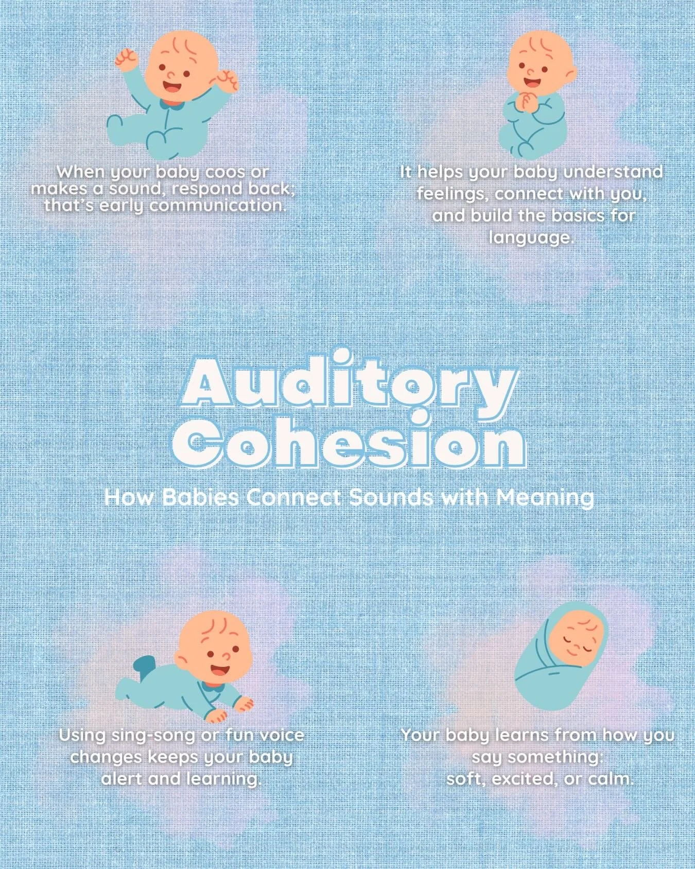 &ldquo;Beyond words is understanding the &lsquo;big picture.&rsquo; 
of language. 🖼️ Auditory Cohesion is how babies connect sounds with meaning, understanding tones, playful voices, and responding to coos &ndash; it&rsquo;s all about context and co