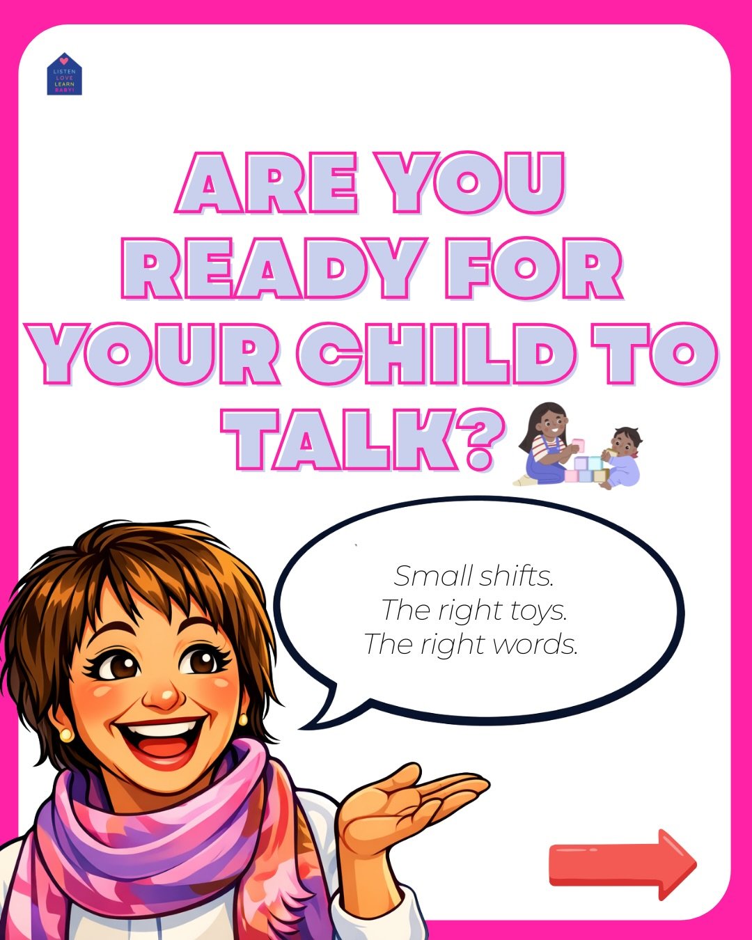 Are you ready for your child to talk?

Here&rsquo;s the truth: It&rsquo;s not about buying more toys. It&rsquo;s about using the right words while you play.

The smallest shifts in how you interact can build: 🧠 Vocabulary 🧠 Turn-taking 🧠 Problem s