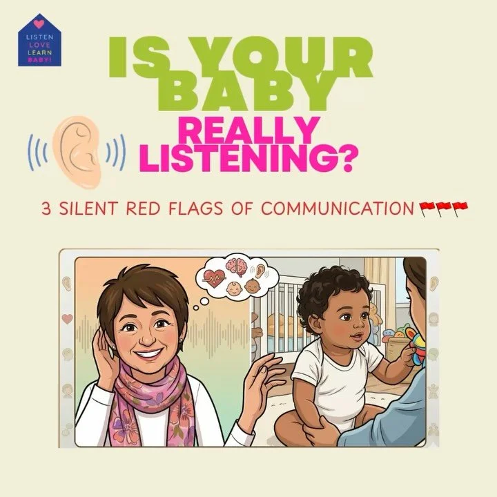 Most parents wait for the first word, but way before the first word a foundation in listening is needed. 🧱 

Listening is more than just hearing, it&rsquo;s how your baby connects to you and the world. 🌎

If you&rsquo;ve noticed any of these &ldquo