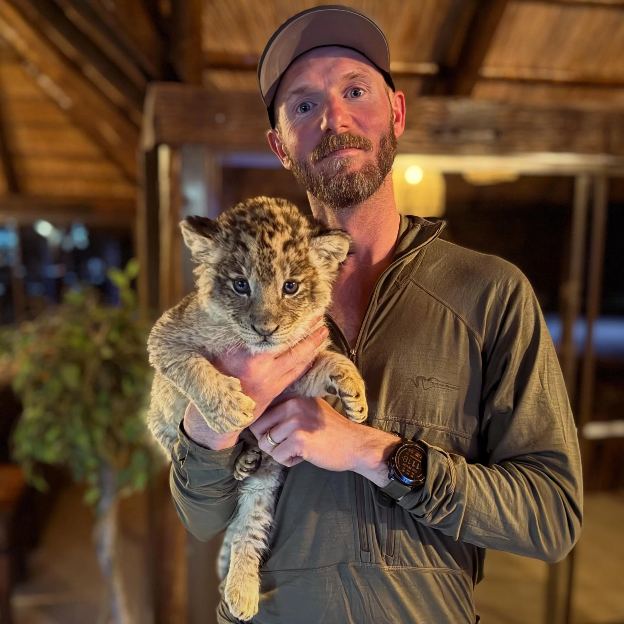 Some guides show up to work well-rested. John shows up having held a lion cub in South Africa two weeks prior. Standards have been set.

#WildernessLodge #SouthAfrica #LionCub #OffSeason #FishingGuide