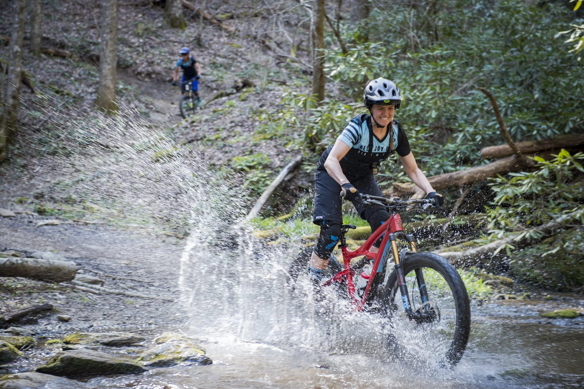 Singletrack smiles in the North Georgia woods near Mulberry Gap.