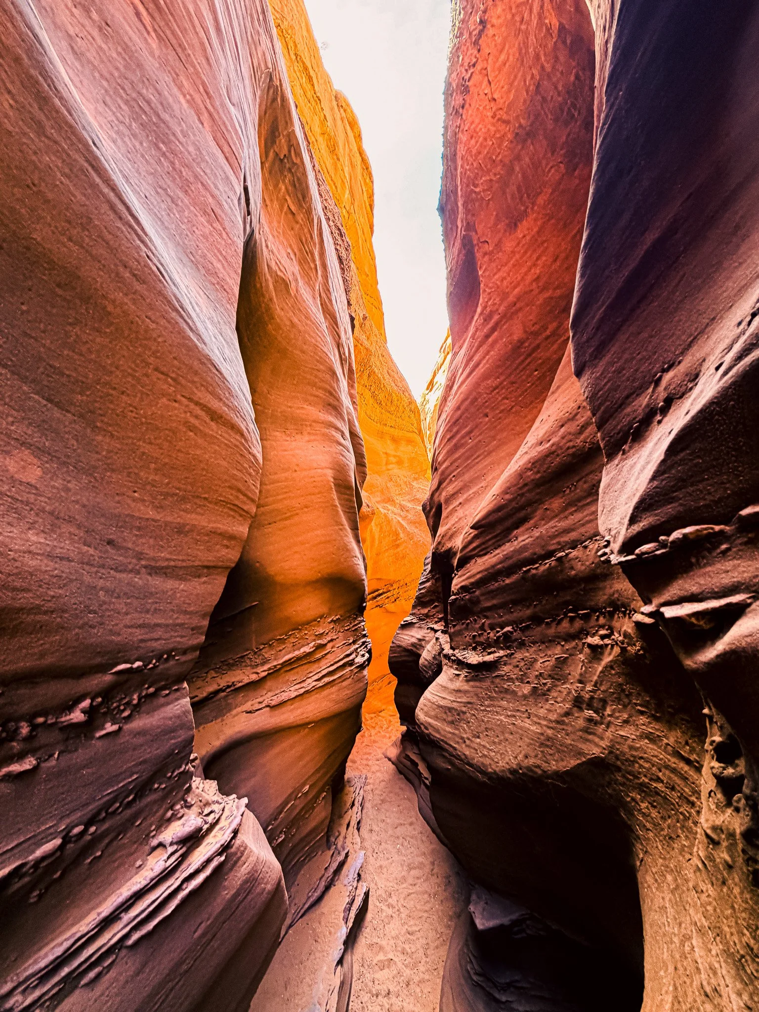 spooky gulch narrow slot canyon escalante utah tight sandstone walls
