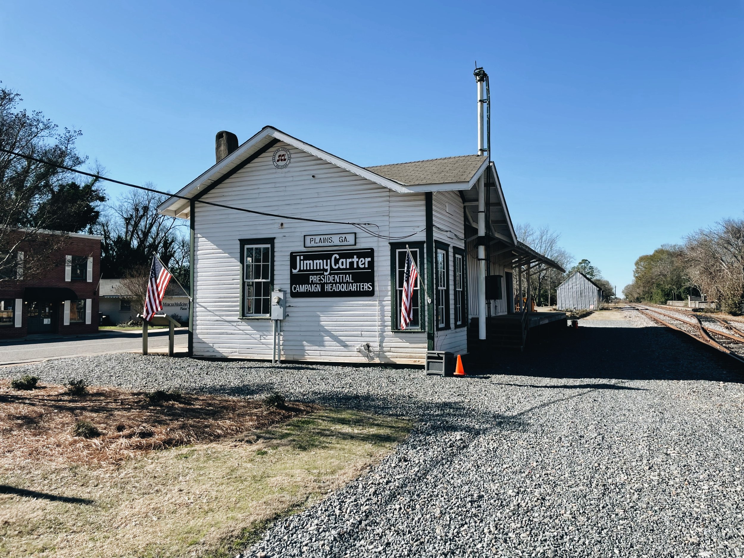 This tiny little historic train stop served as the campaign headquarters for President Carter.