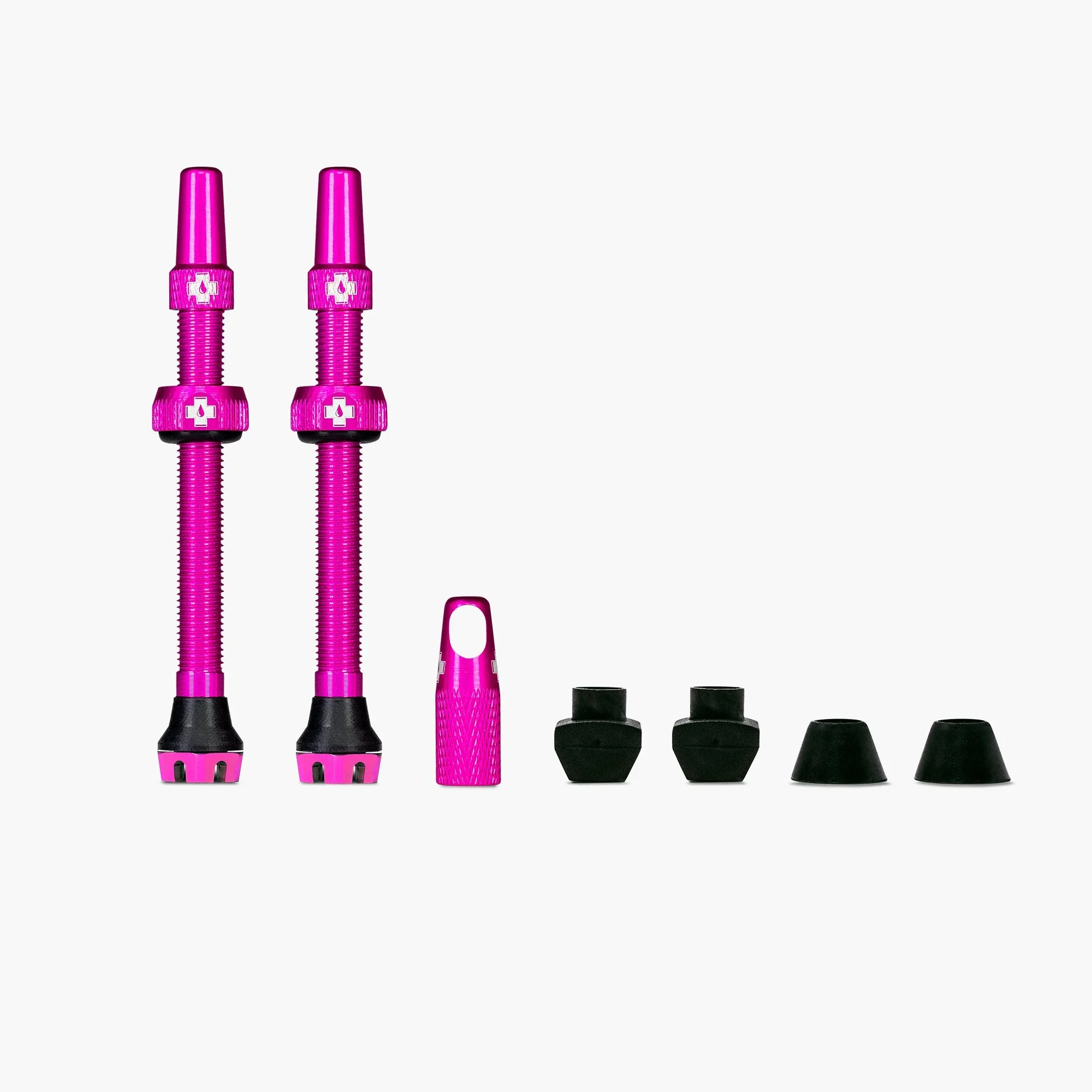 Muc-Off Tubeless Valves V2 in pink — the set I run on my S-Works Stumpjumper.