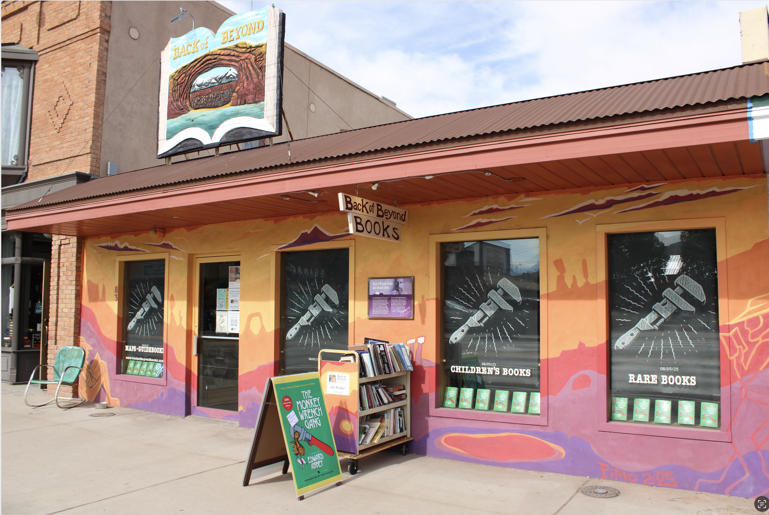 Back of Beyond Book Store exterior on Main Street in Moab Utah