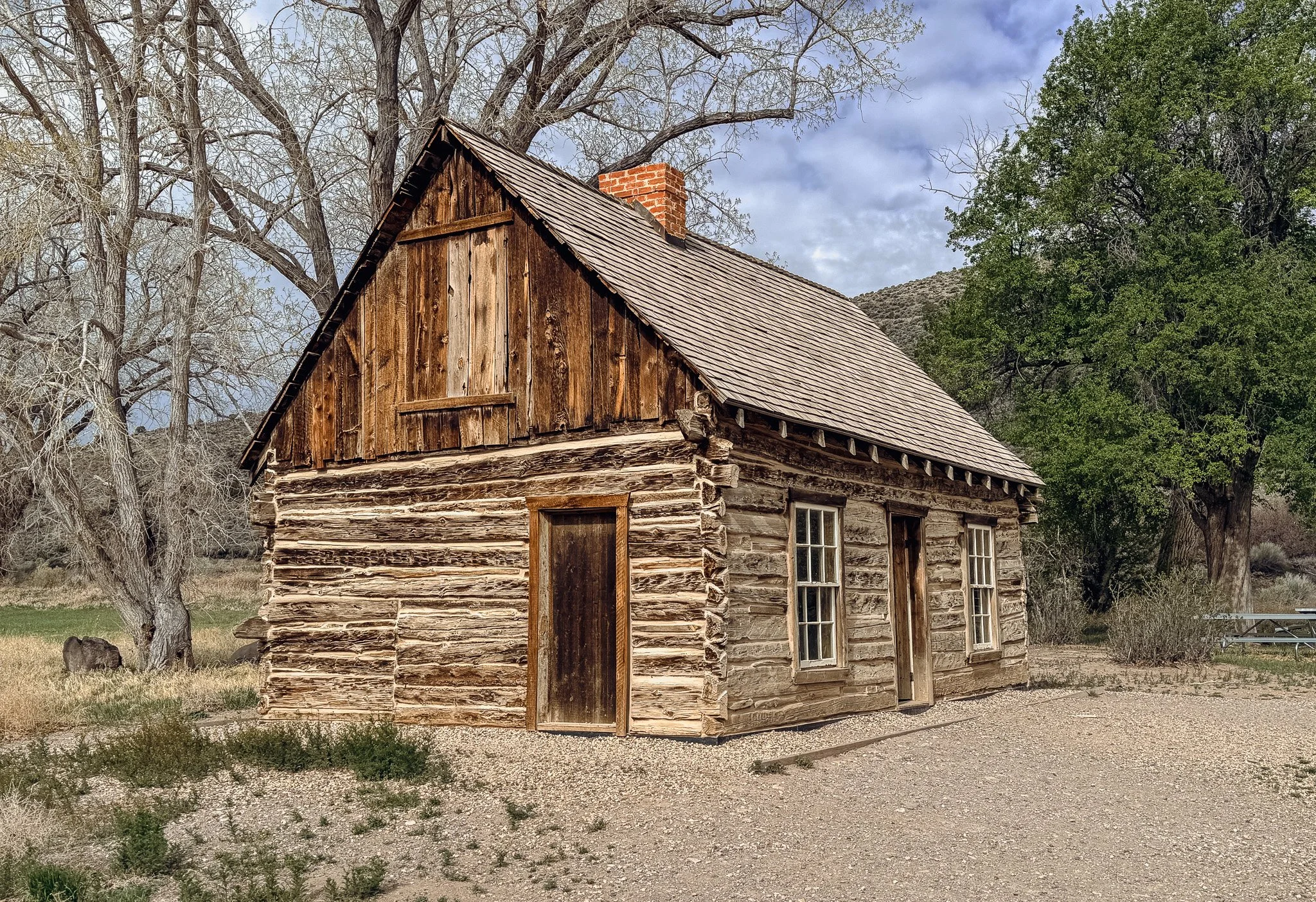 Butch Cassidy's historic log cabin boyhood home near Circleville, Utah.