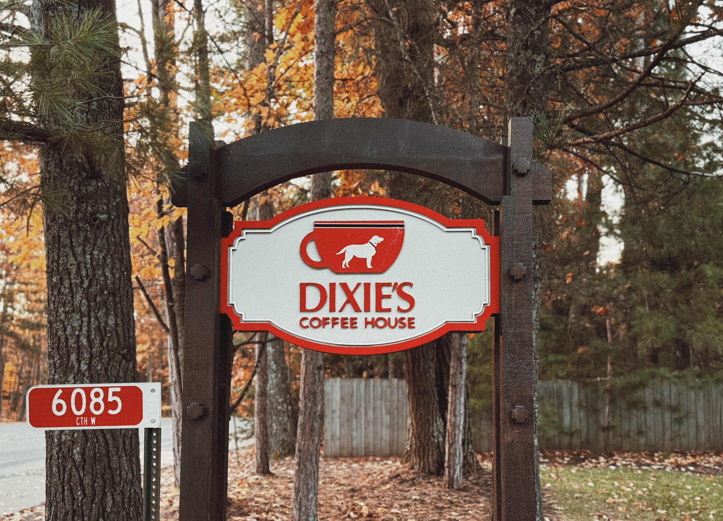 Sign for Dixie’s Coffee House in Manitowish Waters, Wisconsin.