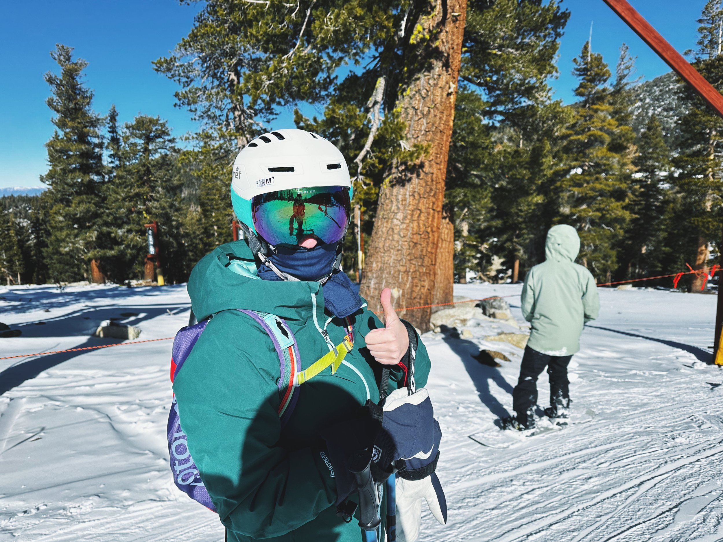 Kelly at the top of Maggie’s trail at Heavenly Ski Resort.