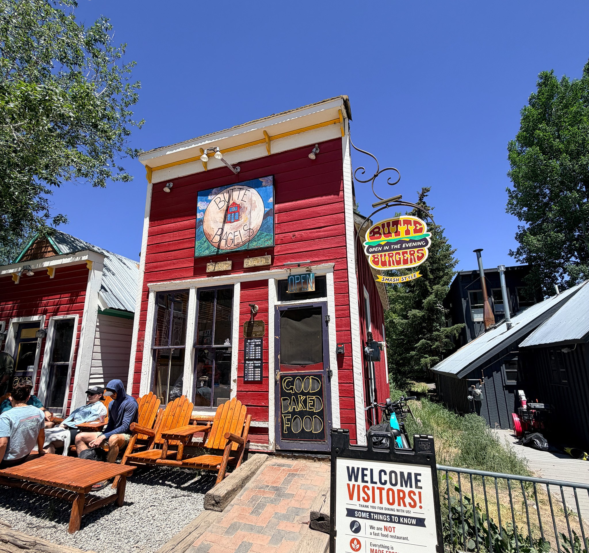 Exterior of Butte Bagels in downtown Crested Butte, Colorado.