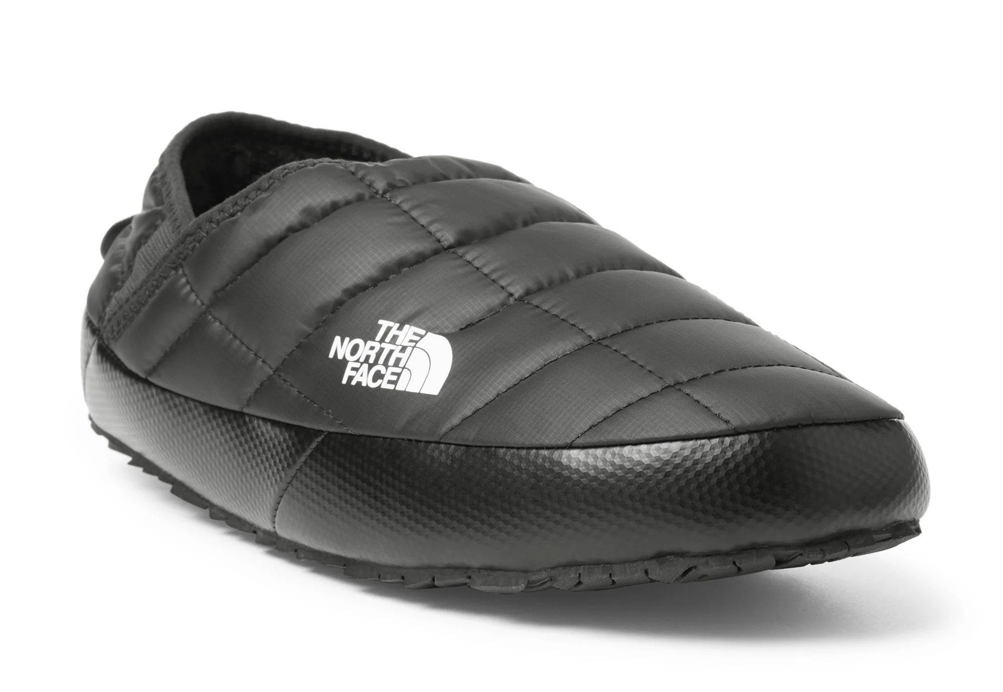 The North Face ThermoBall Traction Mules V in black insulated camp shoes for van life and camping