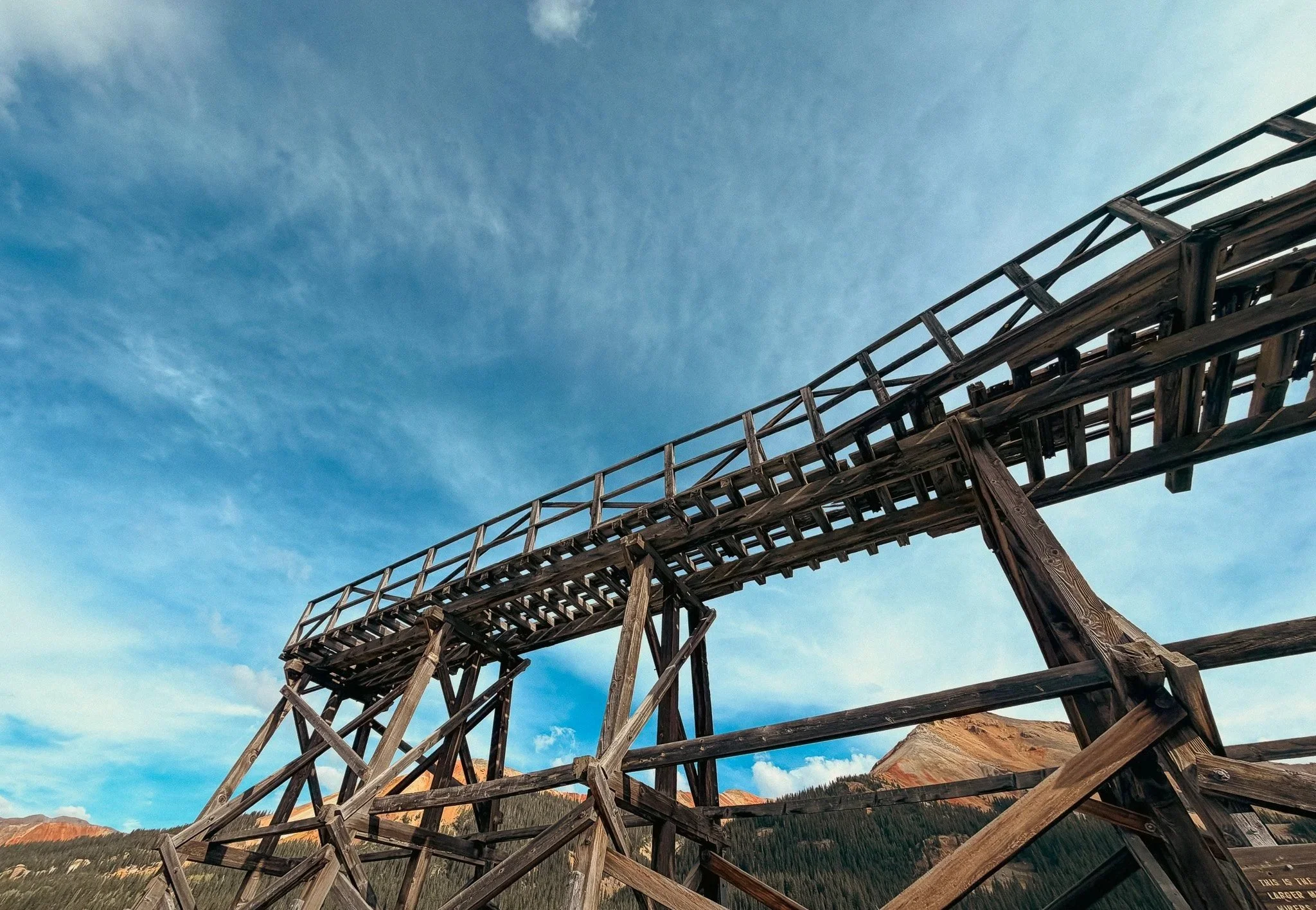 Historic Yankee Girl Mine structure in the Red Mountain Mining District of Colorado's San Juan Mountains.