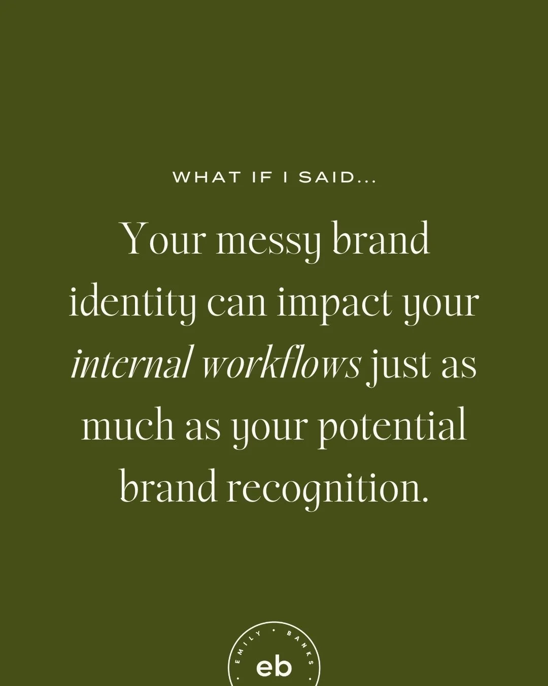Your messy brand identity isn’t just affecting how your audience sees you—it’s slowing *you* down too 👀
So many online business owners think it’s fine to let their branding get a little chaotic because they’re not too