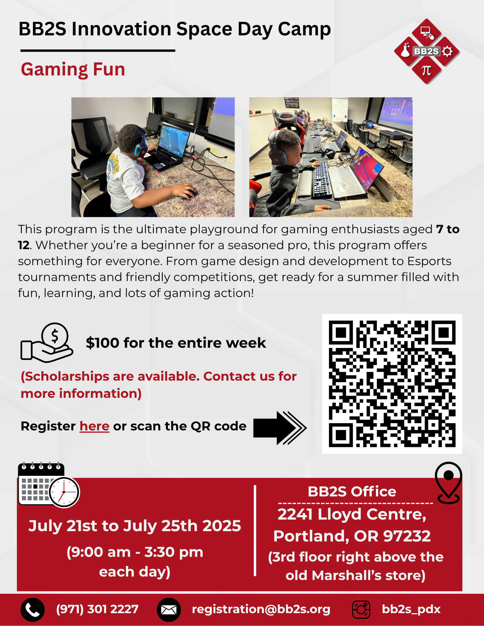 BB2S Innovation Space Day Camp (Gaming Fun)