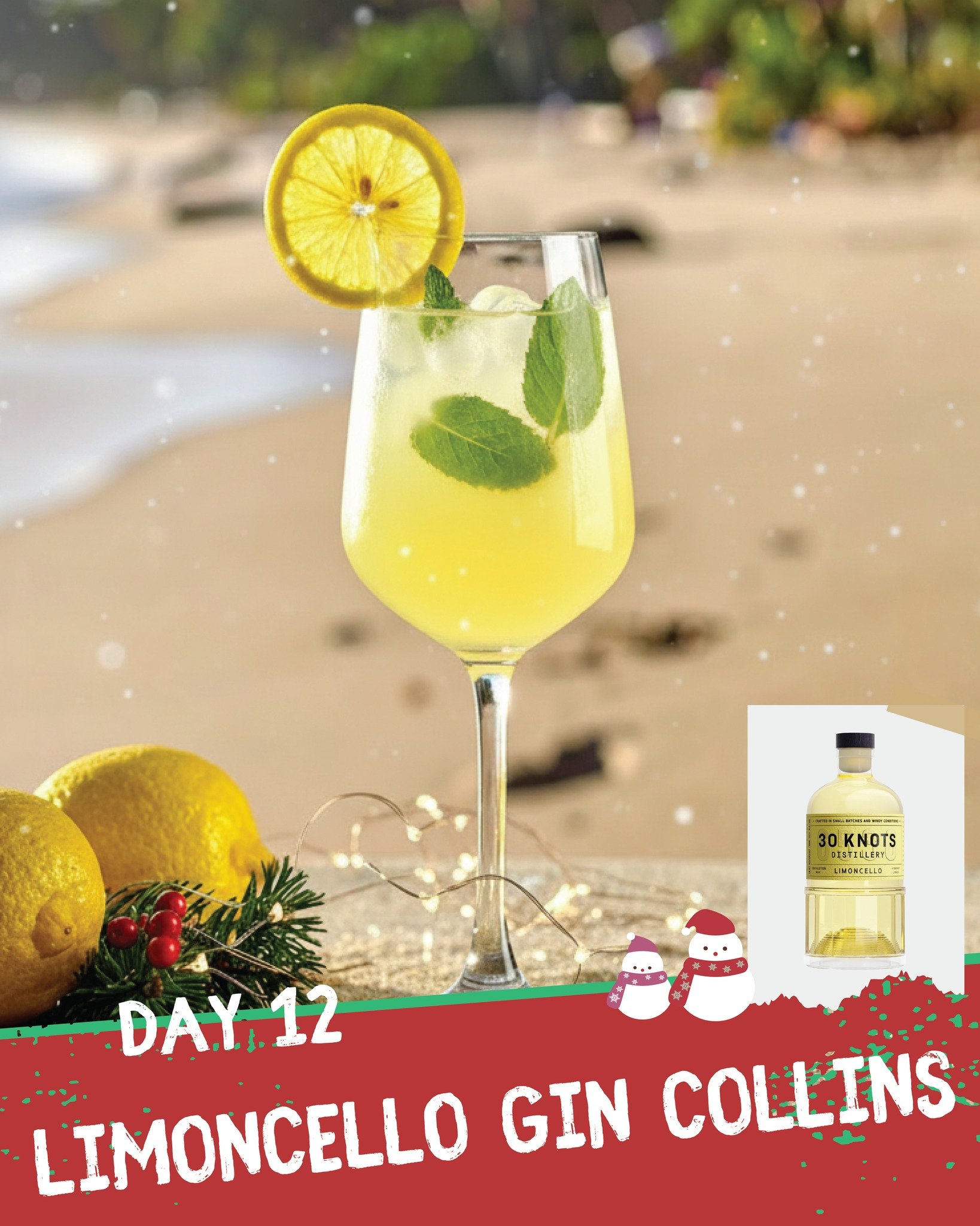 🍋 Day 12 in our Christmas Countdown &ndash; Limoncello Gin Collins

This one&rsquo;s simple &mdash; sharp lemon, a hit of sweetness from our Limoncello, and an extra citrus burst from our Southerly Gin.

INGREDIENTS
40ml 30 Knots Limoncello
30ml 30 
