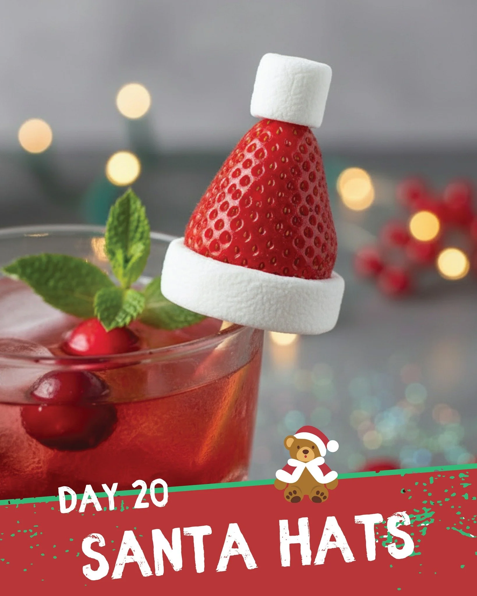 🎄 Day 20 in our Christmas Countdown: FESTIVE EXTRAS

You&rsquo;ve gone to all the effort to make a great drink &mdash; why not add some festive extras?

Santa hats made with strawberries and marshmallows are super easy, or turn boring ice into somet