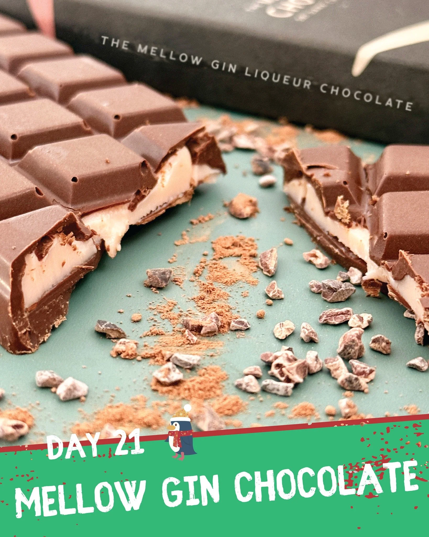 🎄 Day 21 in our Christmas Countdown: MELLOW GIN CHOCOLATE

Treat yourself (or someone else) to our Mellow Gin Chocolate &mdash; premium dark chocolate filled with smooth ganache infused with our Mellow Pink Gin.

Piney juniper, marshmallow softness,