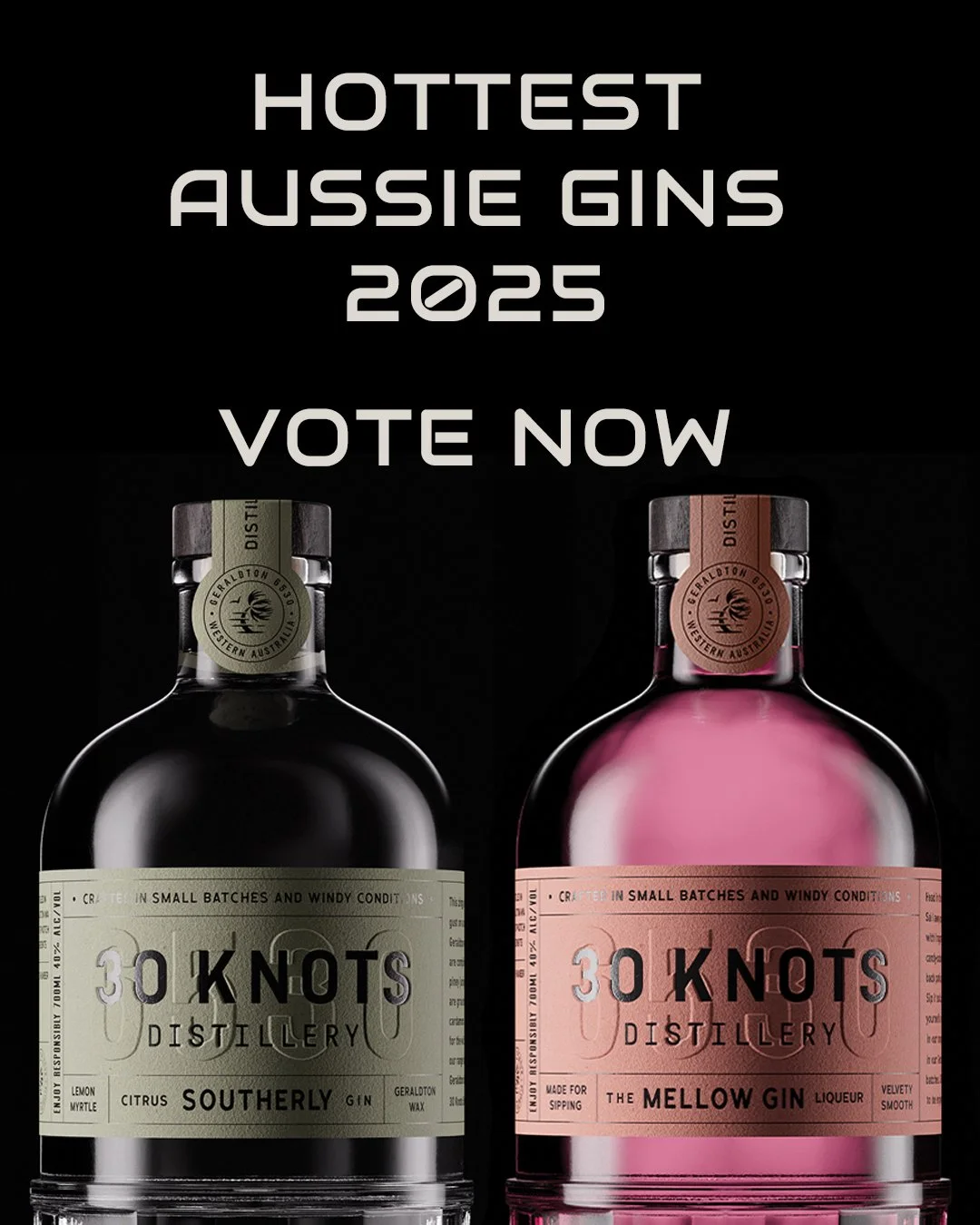 Love our gins? Aussie Hottest 100 Gins voting is now open &mdash; link in bio.

Cast your vote (30 Knots is at the top &mdash; easy to spot). We&rsquo;d really appreciate your support.