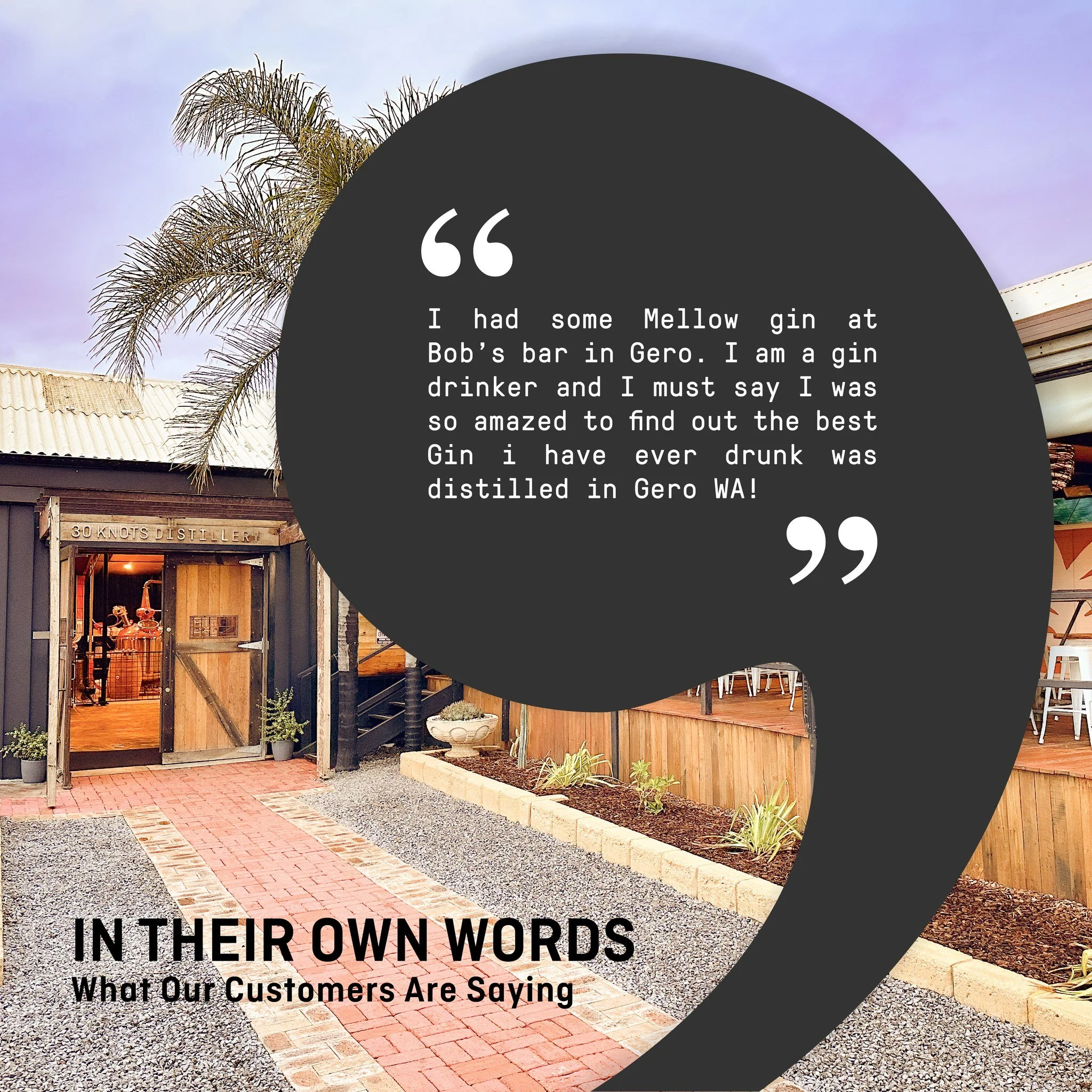 We received this lovely message today from Andrew, who just placed an online order after trying our Mellow Gin at Bob's Bar. It certainly made our day.

It&rsquo;s a great reminder of how important our local bars and restaurants are. When venues choo