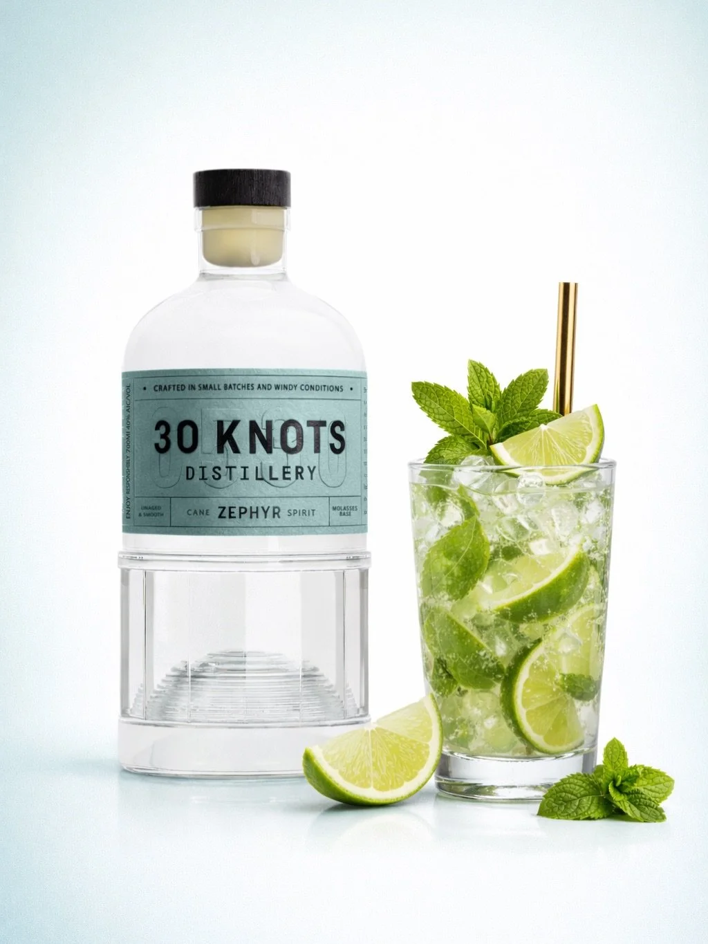 Zephyr &mdash; light, smooth, and built for mixing.

A clean, unaged cane spirit with just enough depth to keep things interesting.

Perfect for Daiquiris, highballs, and all your go-to rum cocktails.

Staying in? Shake, mix and sip like you&rsquo;re