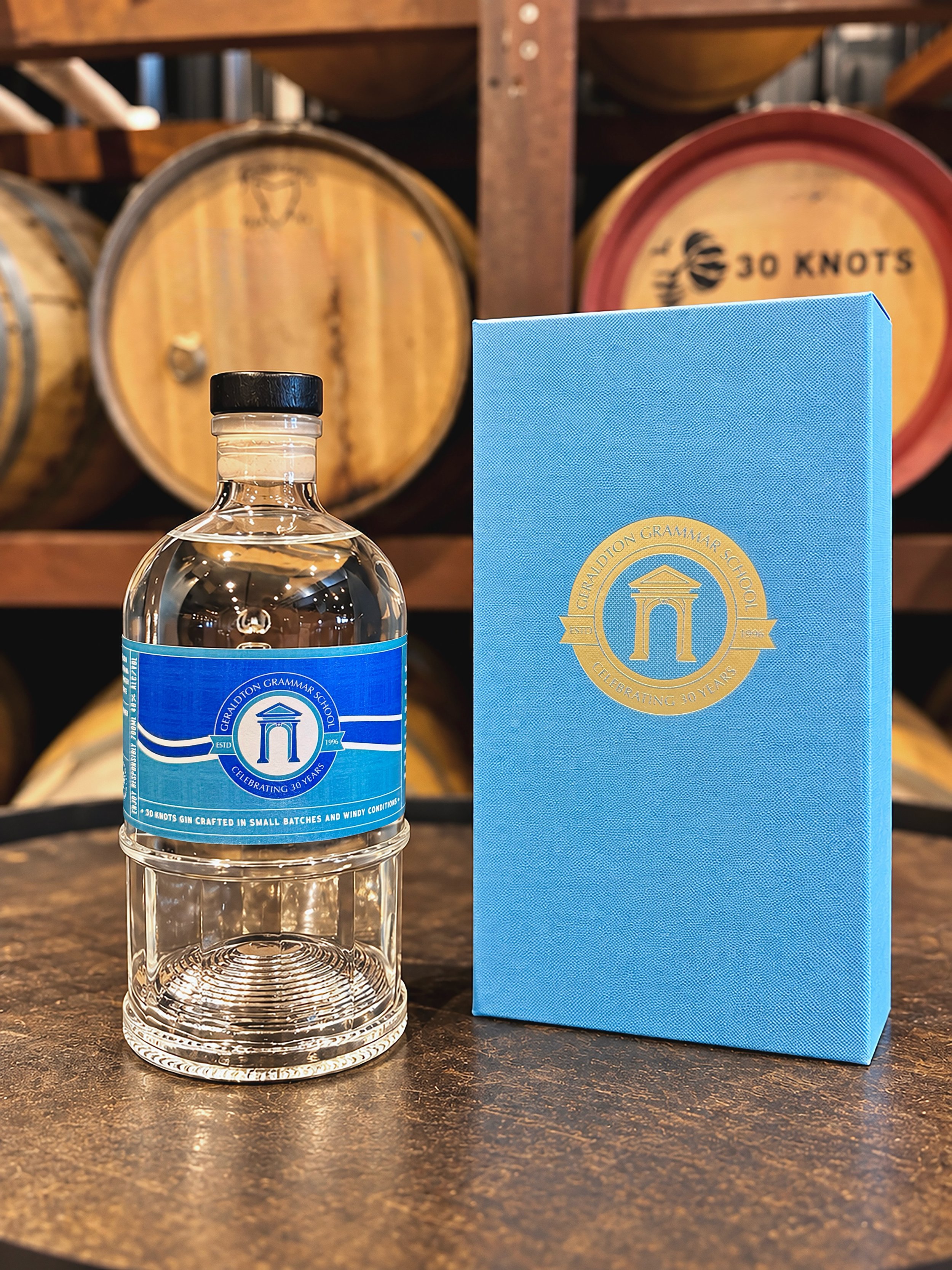30 years of Geraldton Grammar School deserved something special. 🥂

For our latest collab project, we worked with Geraldton Grammar School to create a custom box and label for a bottle of our gin to commemorate 30 years since the school opened.

The