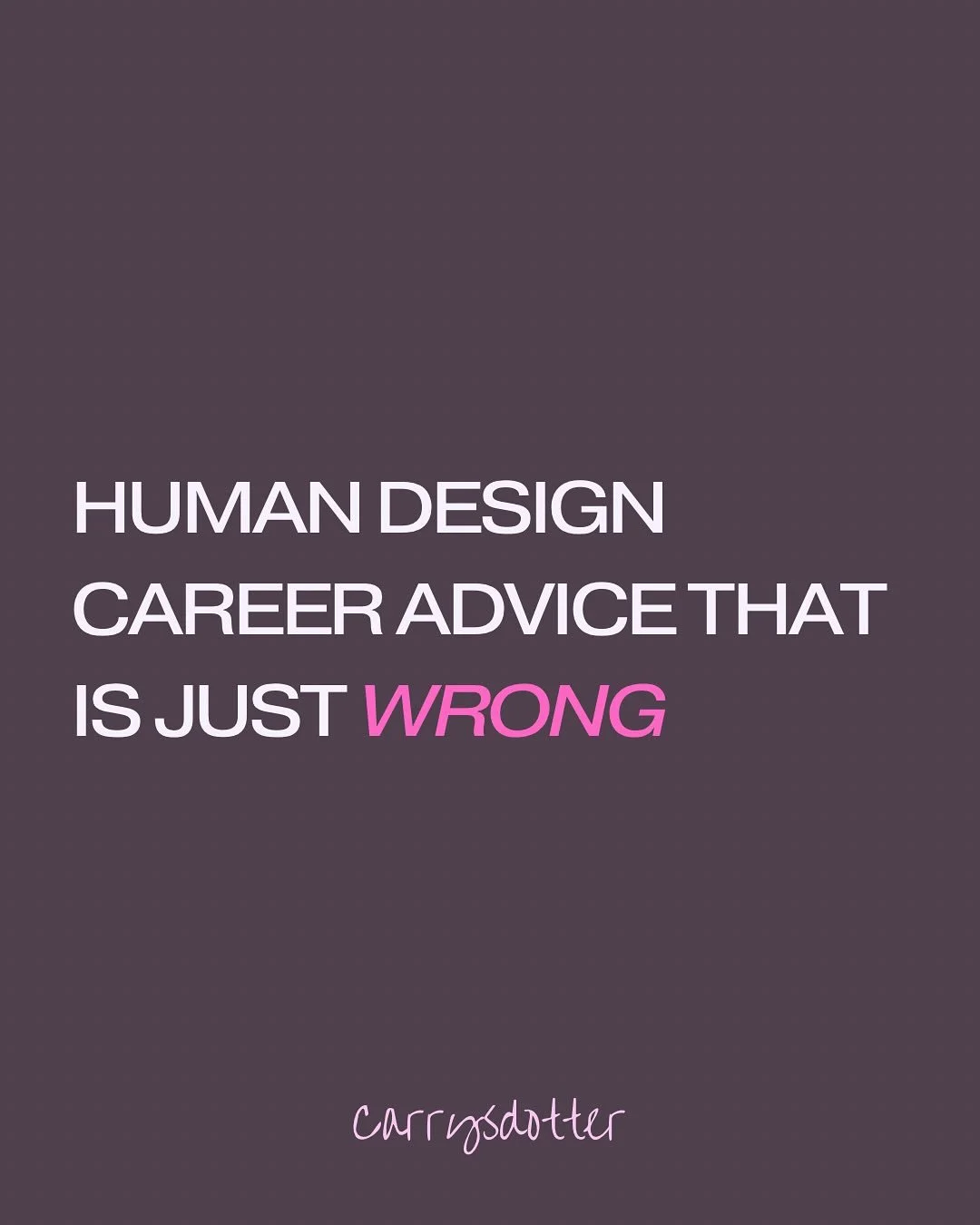 Stop letting Human Design limit you. 🚫

Human Design isn&rsquo;t a set of rules to follow perfectly&mdash;it&rsquo;s an experiment to help you understand how YOU work best in life AND career. 

Yet so many &rdquo;rules&rdquo; floating around are act