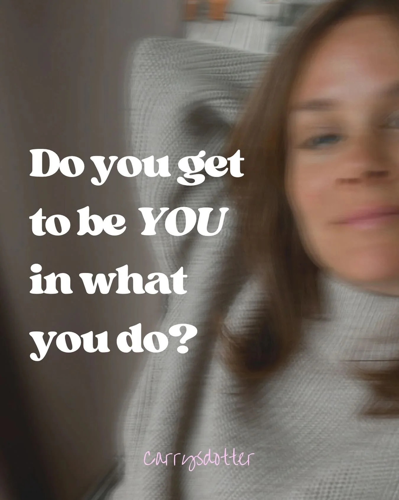 Do you get to be YOU in what you do? 🤔

This is the question that changed everything for me.

For years, I stayed in jobs because I thought I should. I should want this promotion. I should be grateful for this opportunity. I should be satisfied with