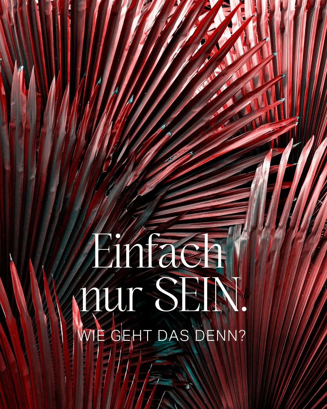 Einfach nur sein. Wie geht das denn?