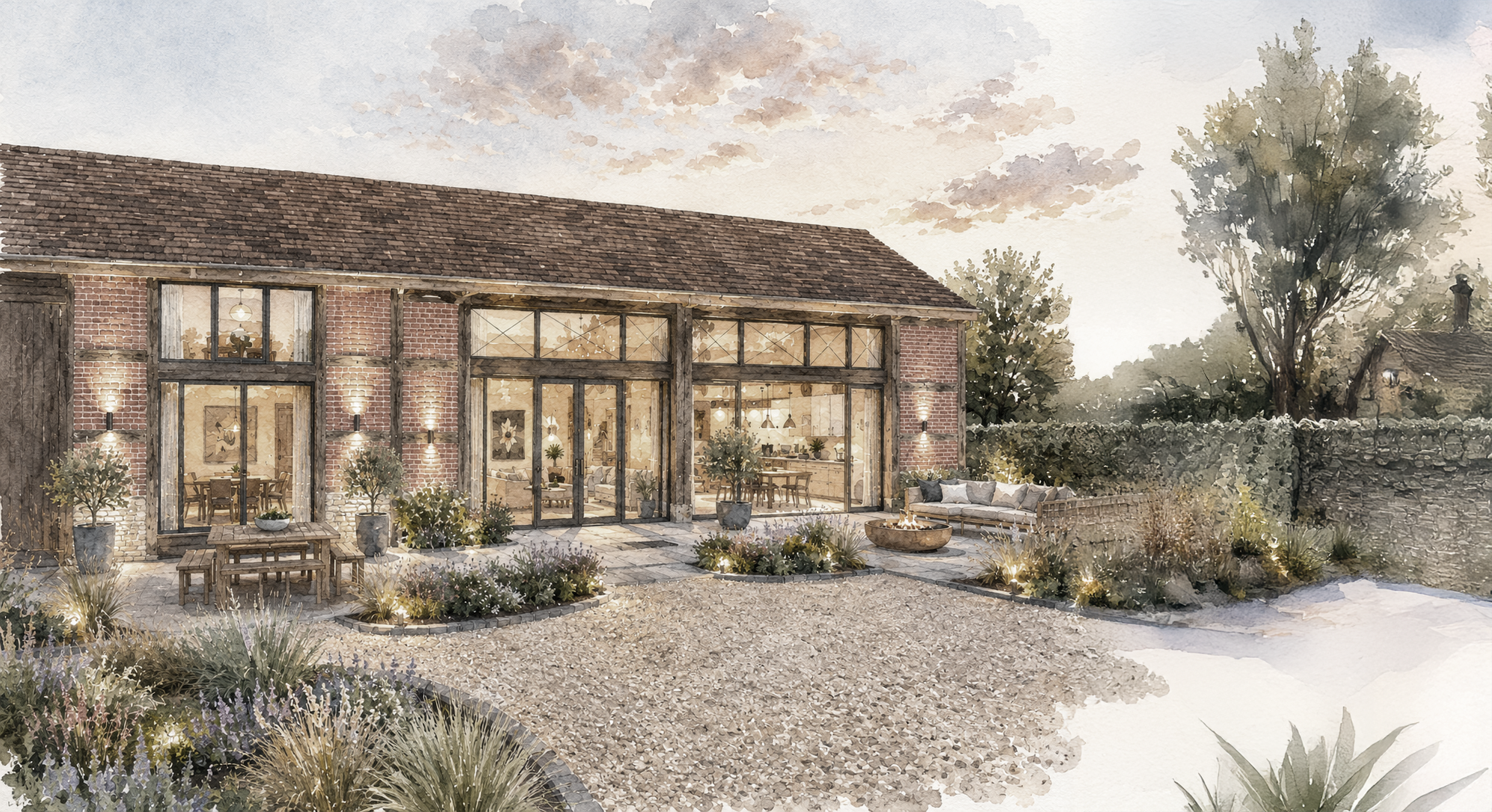 Sensitive conversion of historic Cotswold barn at Hillworth Barn