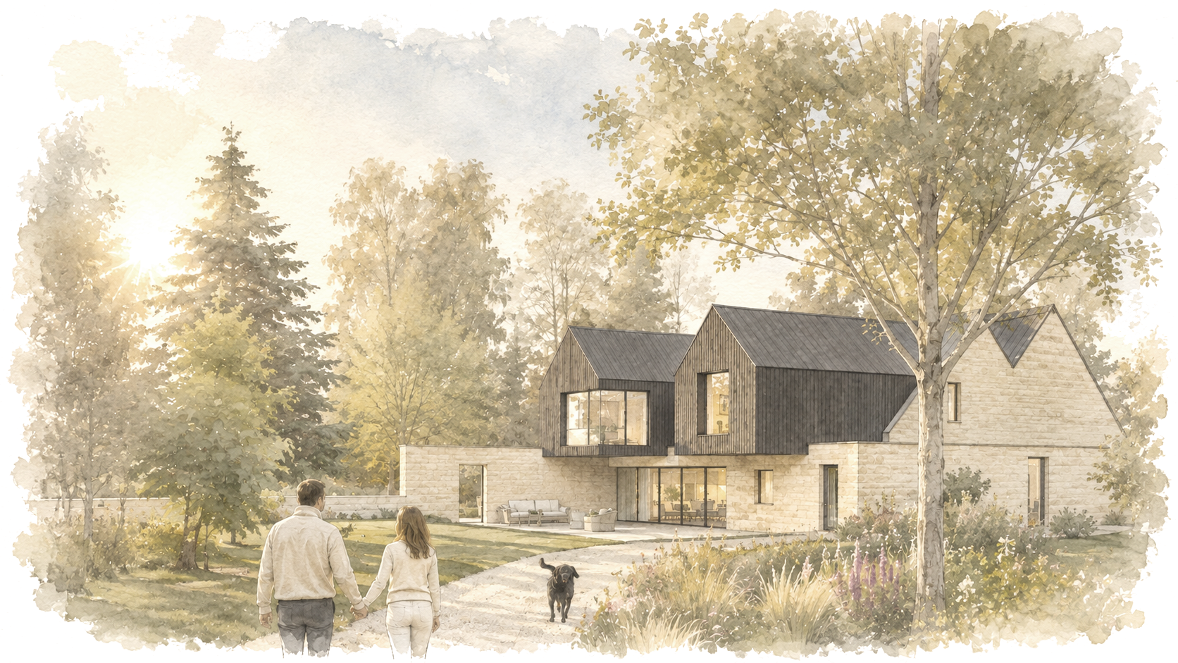Contemporary new build home in Cheltenham designed by Arkipad Architects