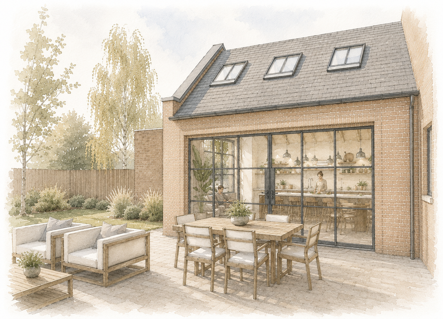 Contemporary rear house extension and remodelling project in Cheltenham