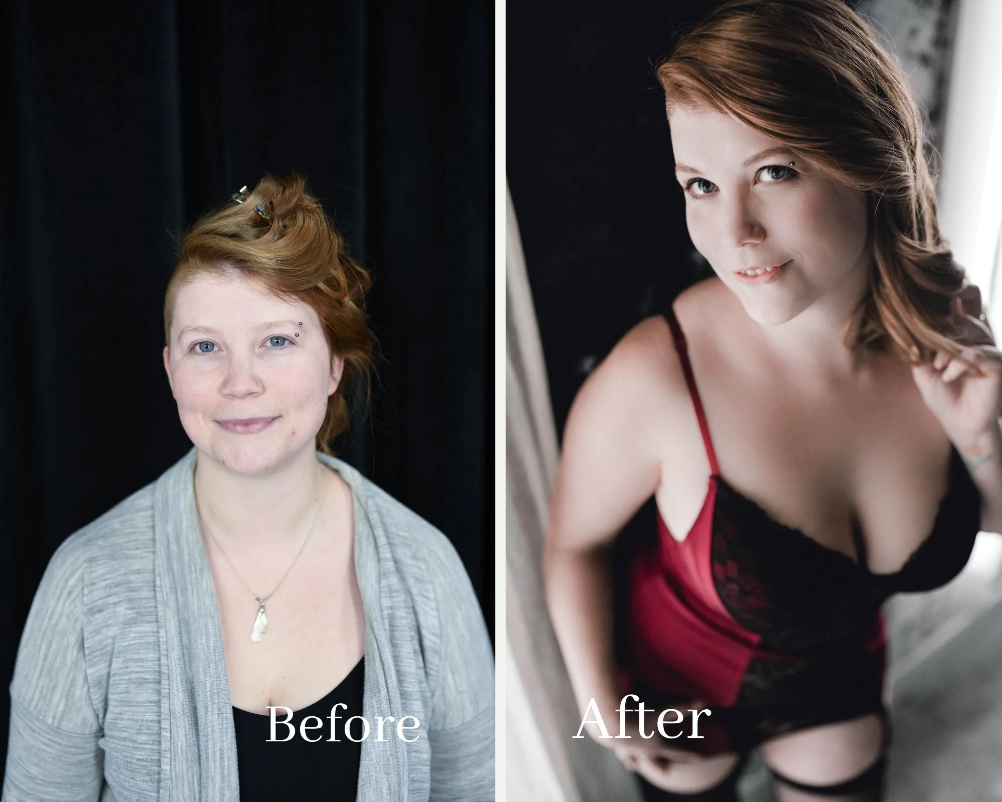 Before & After photos Toronto Boudoir 