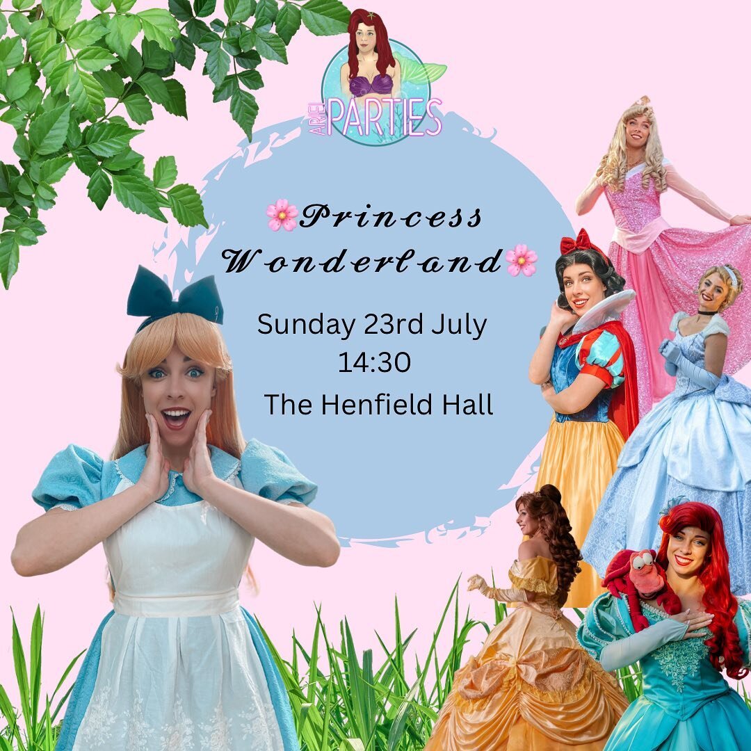 🌸𝓟𝓻𝓲𝓷𝓬𝓮𝓼𝓼 𝓦𝓸𝓷𝓭𝓮𝓻𝓵𝓪𝓷𝓭🌸

TICKETS ON SALE NOW

🌷Sunday 23rd July 
🌷2:30pm
🌷The Henfield Hall, Coopers Way, BN5 9EQ

Join Alice and her Princess friends on a journey through an all singing, all dancing Princess Tale, the magic is c
