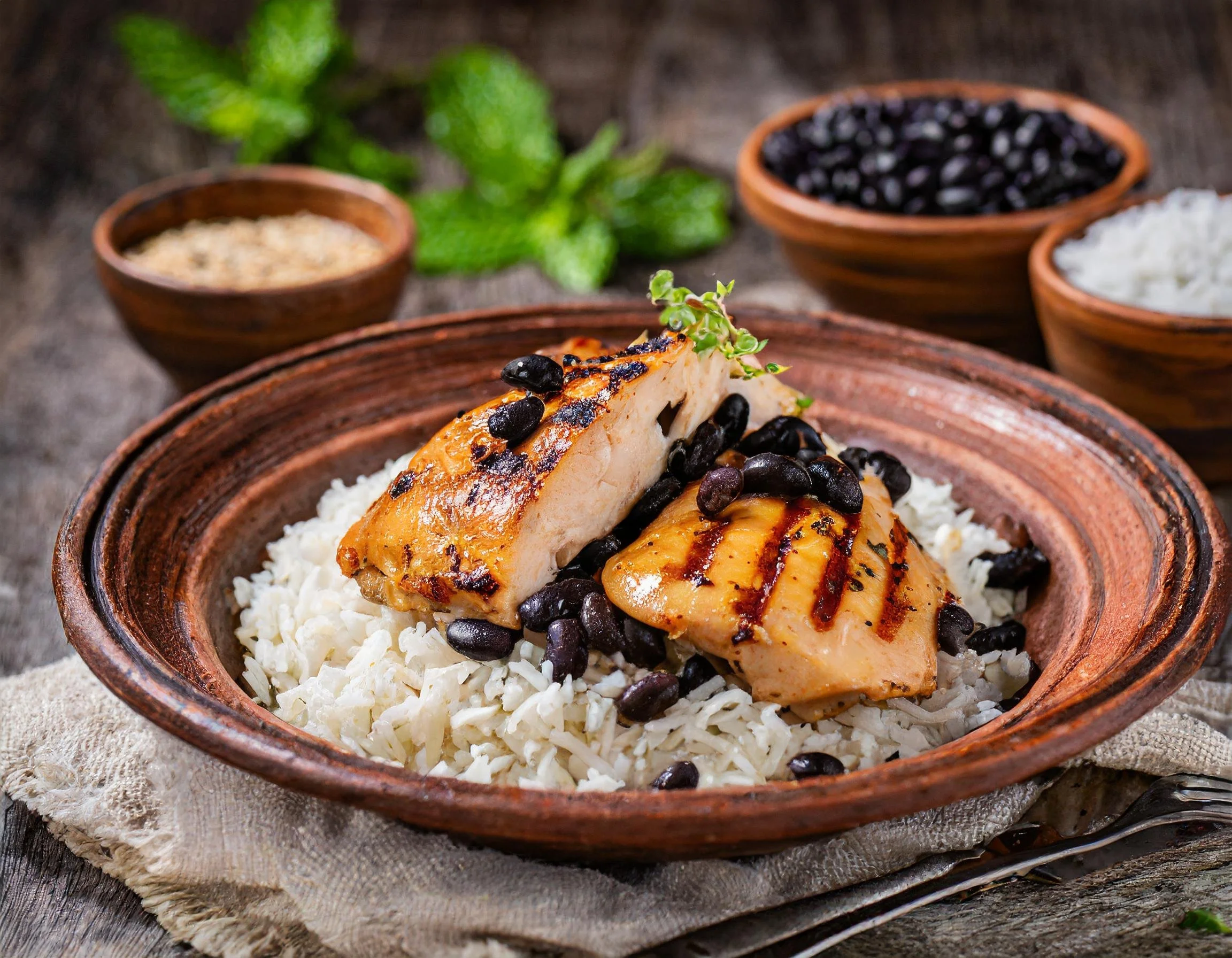 Freshly prepared Seared Cajun Marinated Chicken Breast, Rice, Coleslaw by Seedling Kitchen Meals Adelaide