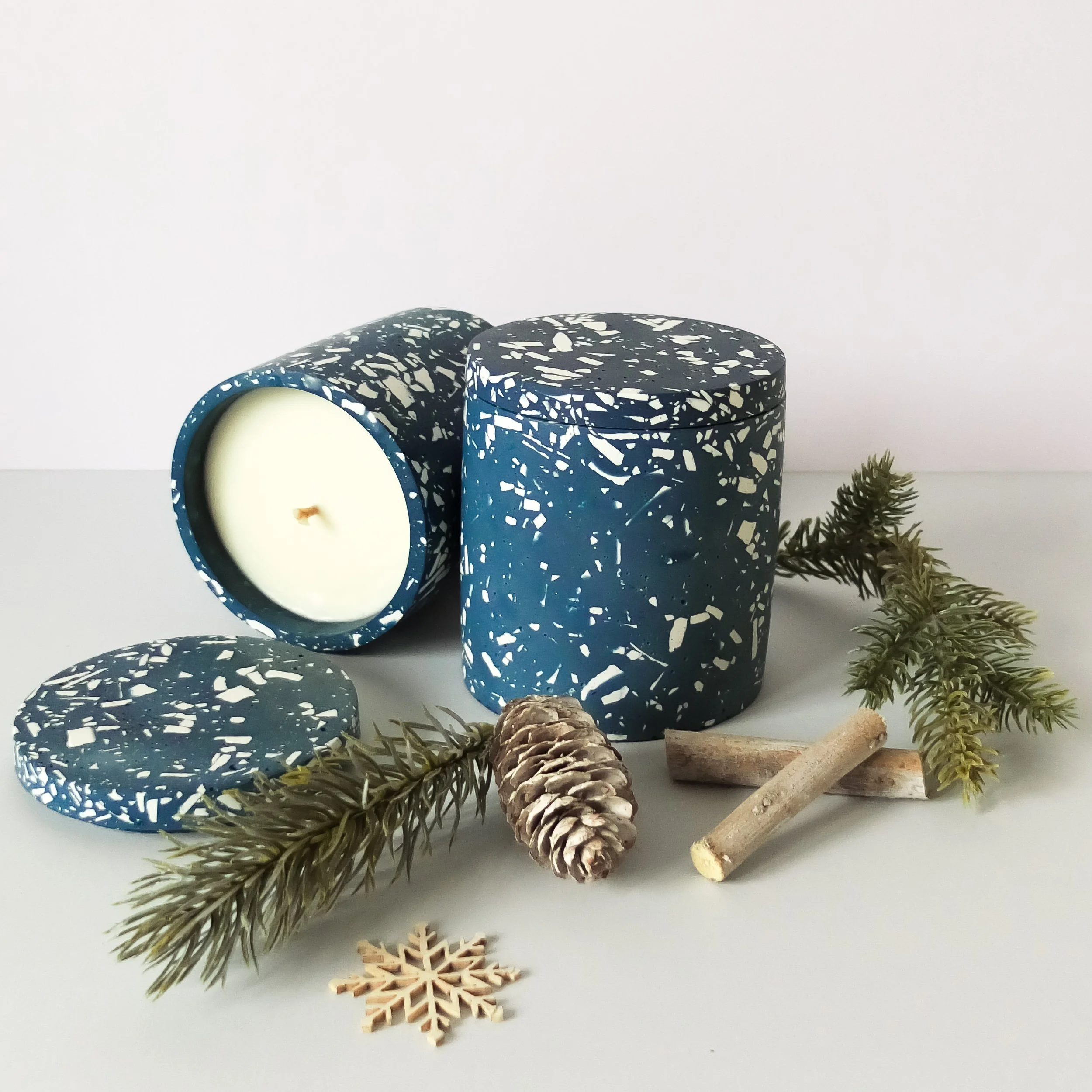 Terrazzo Christmas Candle - Christmas Pine