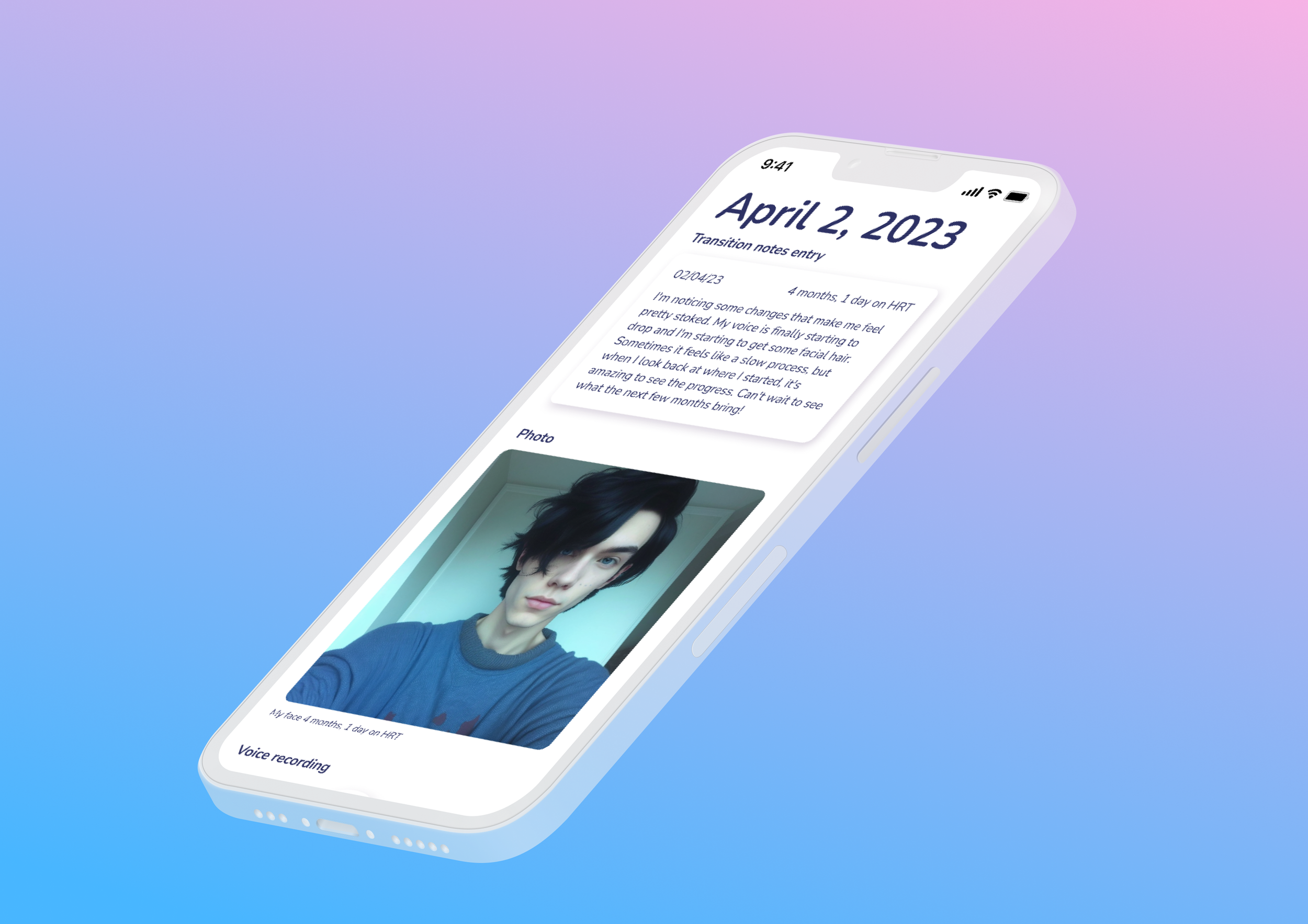 Hifi mockup of a later iteration of the prototype. For this iteration I focused more on a glassmorphism and neumorphism inspired style. My decision for this style came mostly from aesthetic choice and a desire to explore a style other than flat desig