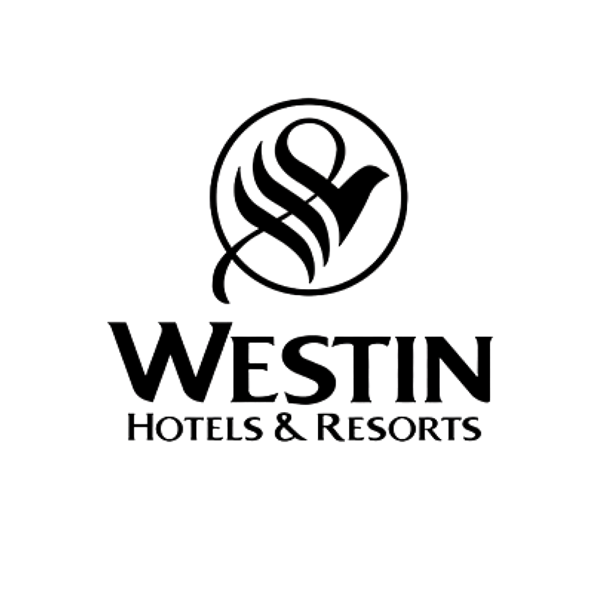 Black and white logo for Weston Hotels & Resorts with a circular emblem and stylized letter W.