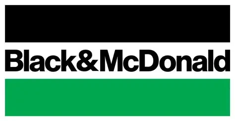 Black and white logo with 'Black&McDonald' text and green stripe at the bottom.