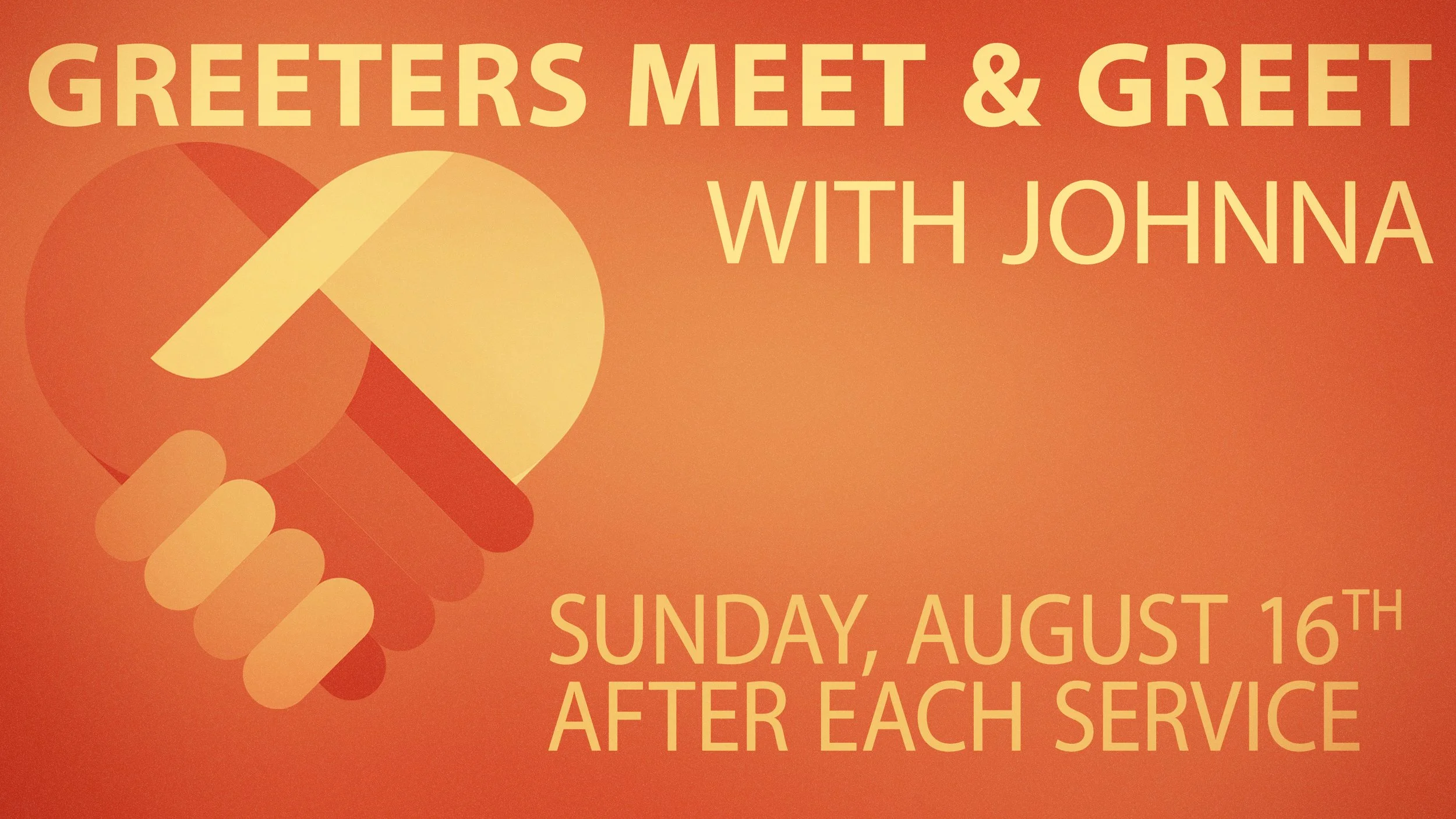 Greeters Meet & Greet w/ Johnna