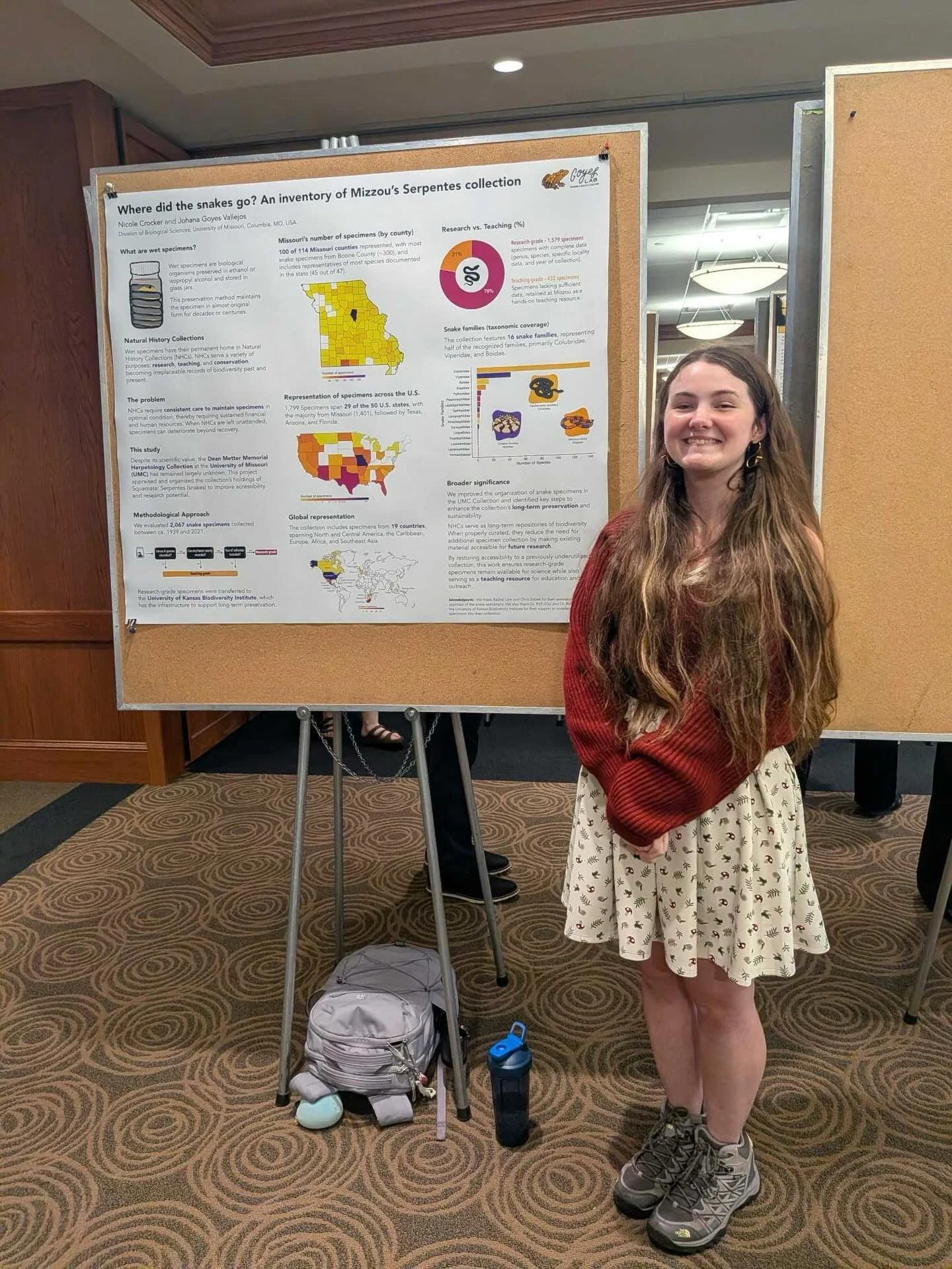 So proud of my incredible undergraduates for representing our lab at #ShowMeResearch! 🐍🐸
They did an outstanding job presenting their posters on our herpetology collection, highlighting the incredible snake and frog biodiversity and the stories pre