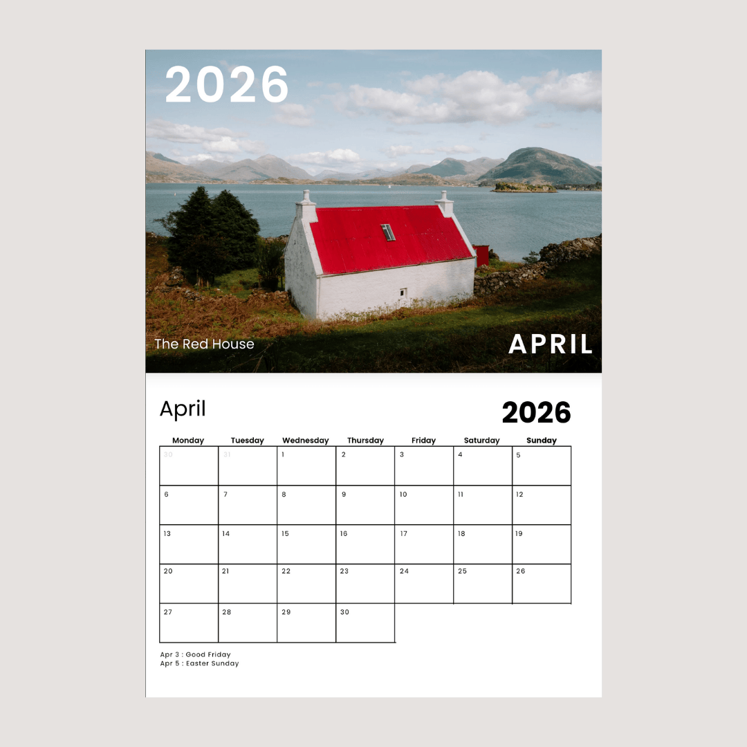 Roam with Ross NC500 Wall Calendar 2026 April.png