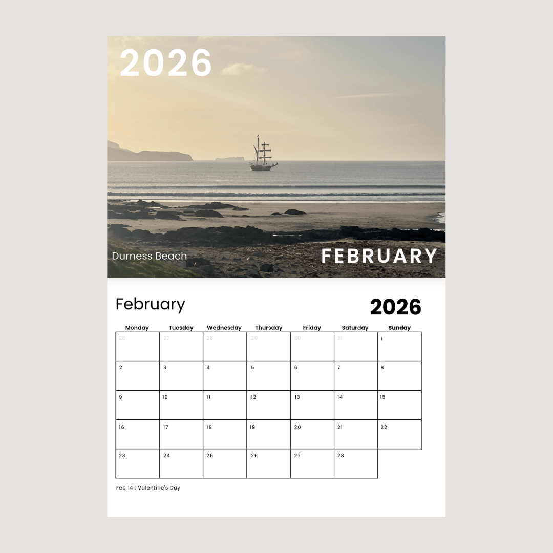 Roam with Ross NC500 Wall Calendar 2026 Feb.png