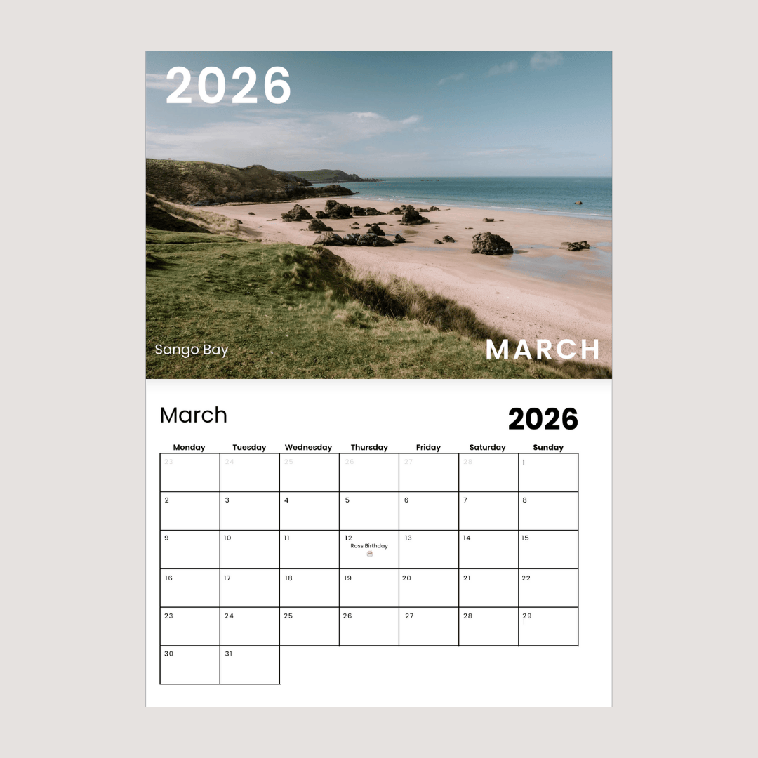 Roam with Ross NC500 Wall Calendar 2026 march.png