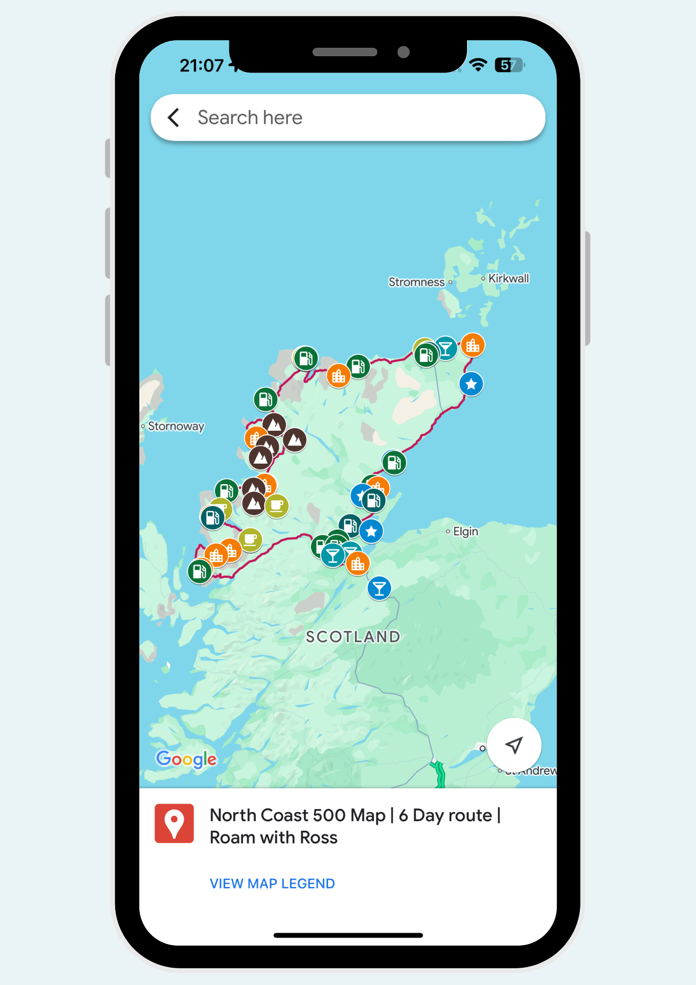 North Coast 500 Map Display